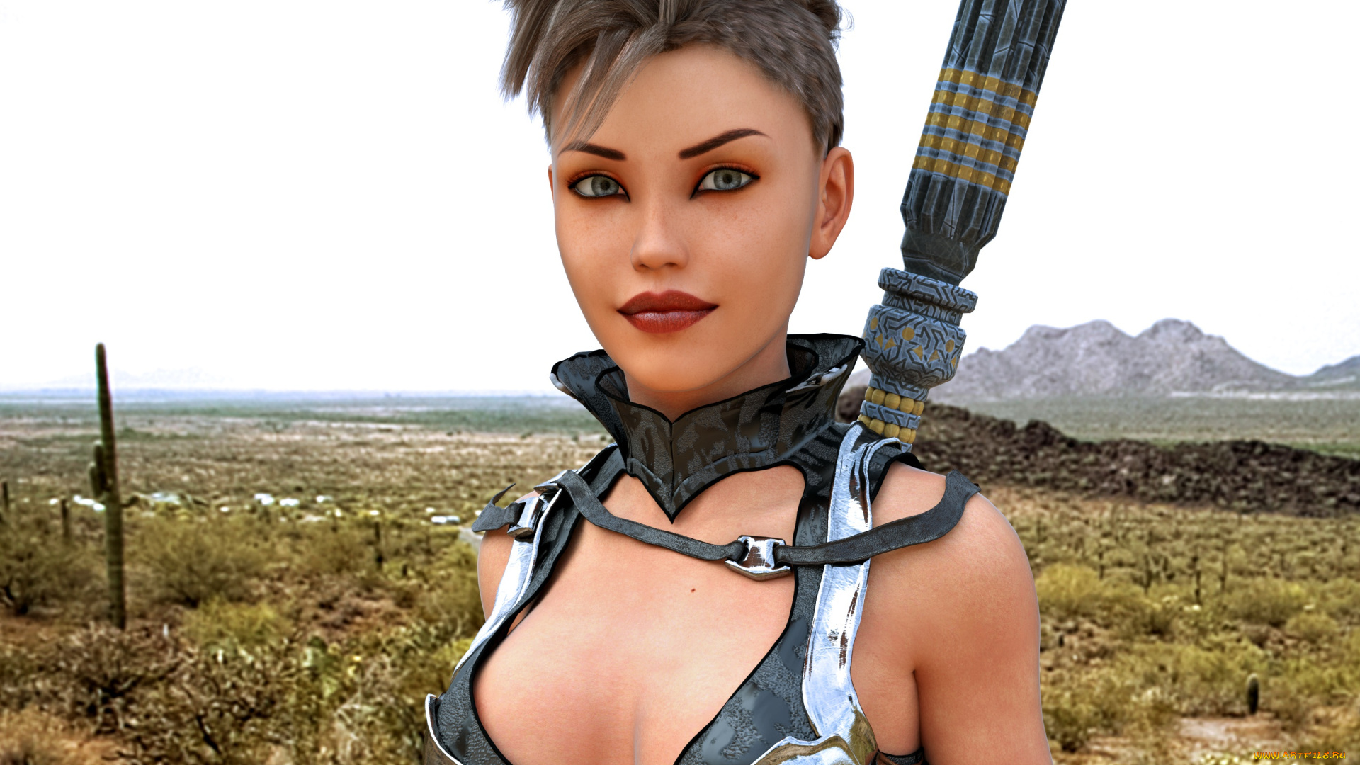 3д, графика, фантазия, , fantasy, фон, взгляд, девушка