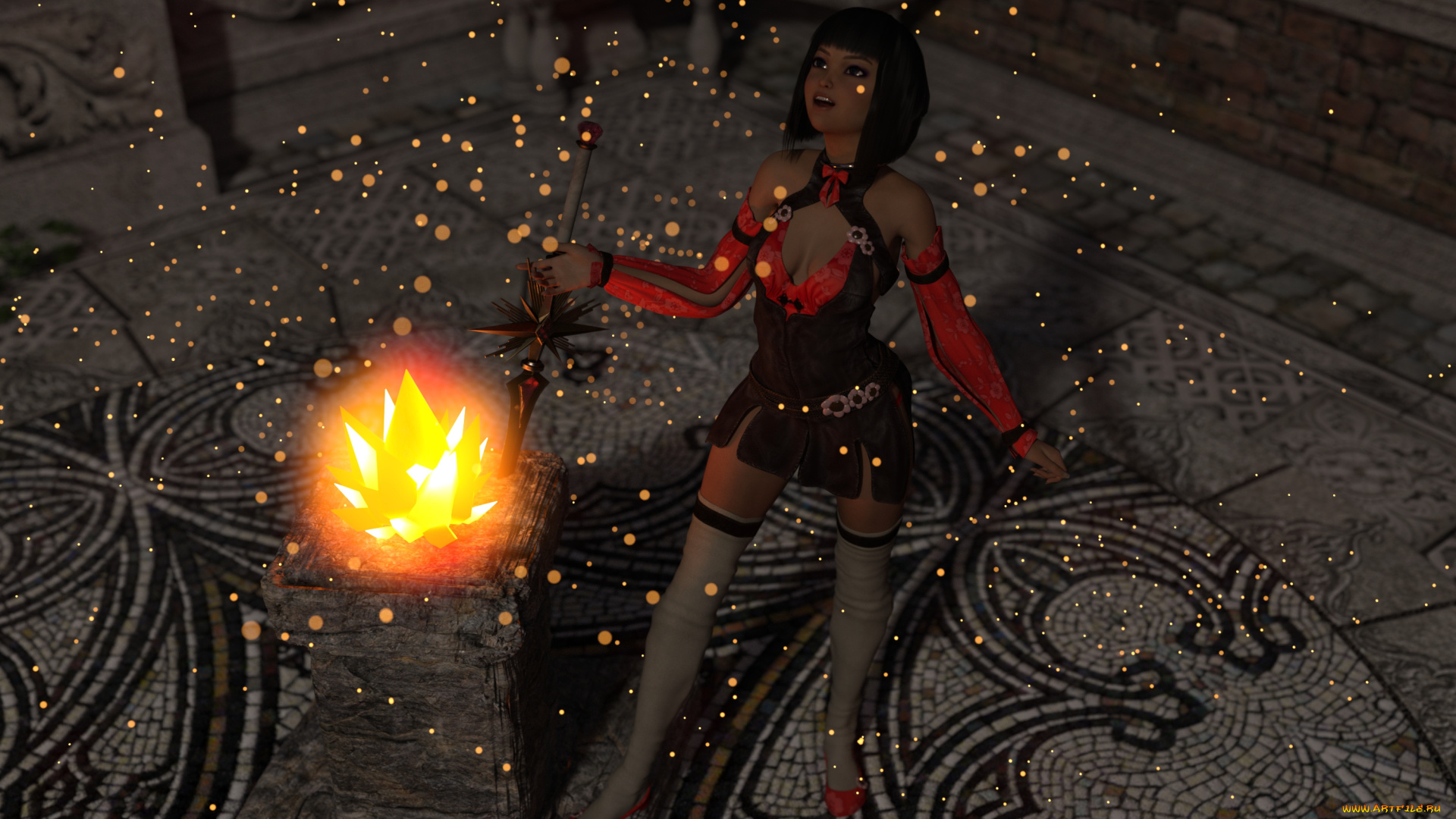 3д, графика, фантазия, , fantasy, фон, взгляд, девушка