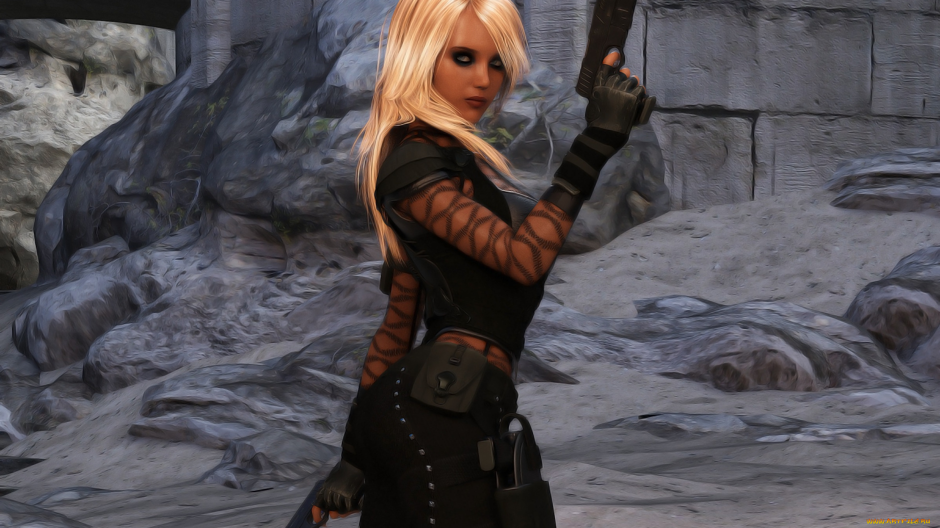 3д, графика, фантазия, , fantasy, фон, взгляд, девушка