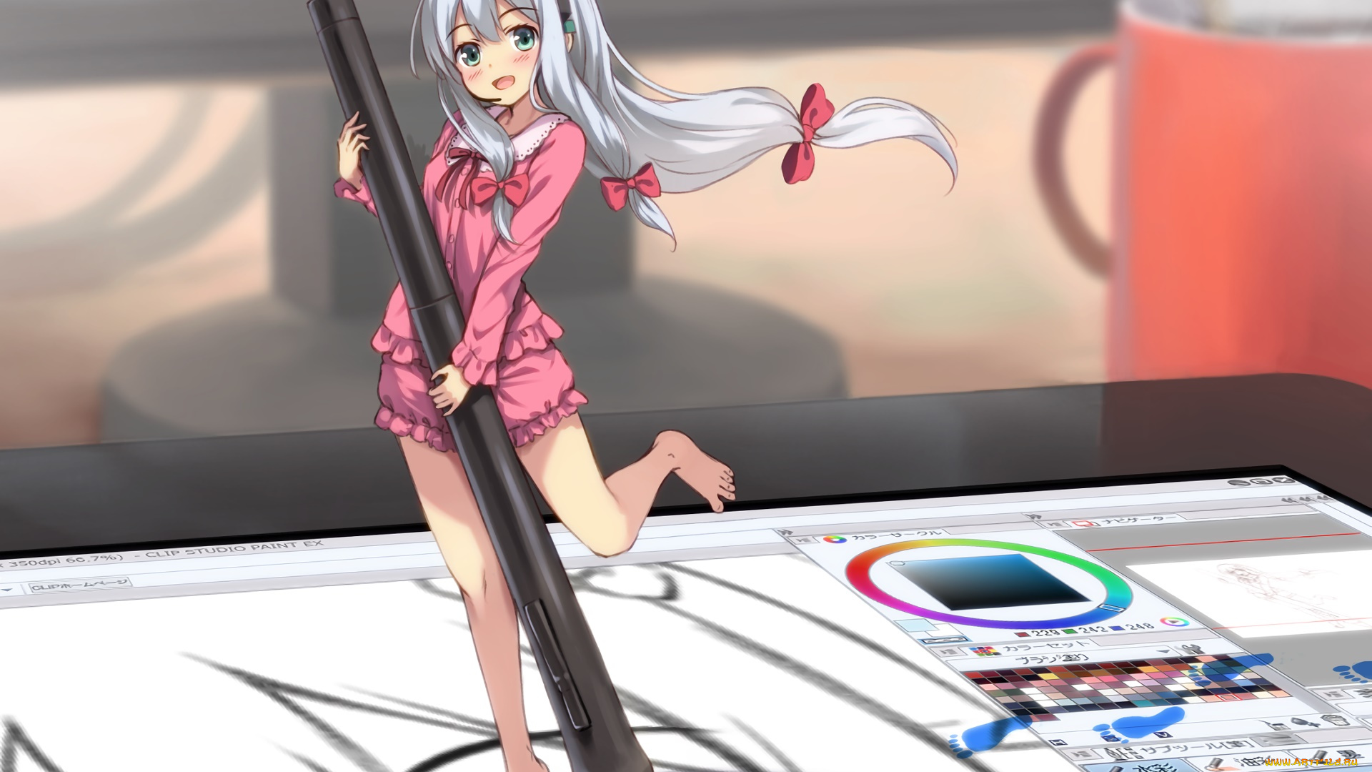 аниме, eromanga-sensei, девушка, фон, взгляд