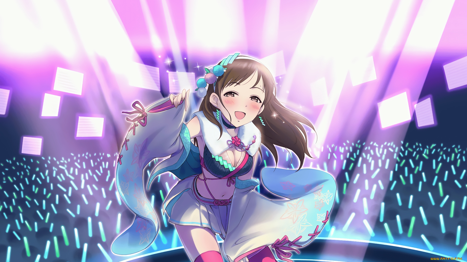 аниме, idolm@ster, девушка, фон, взгляд