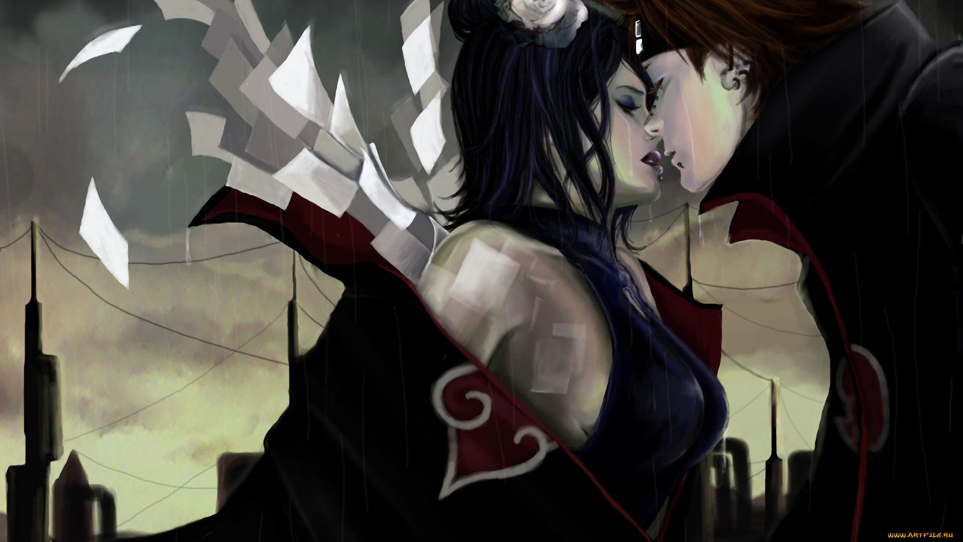 аниме, naruto, поцелуй