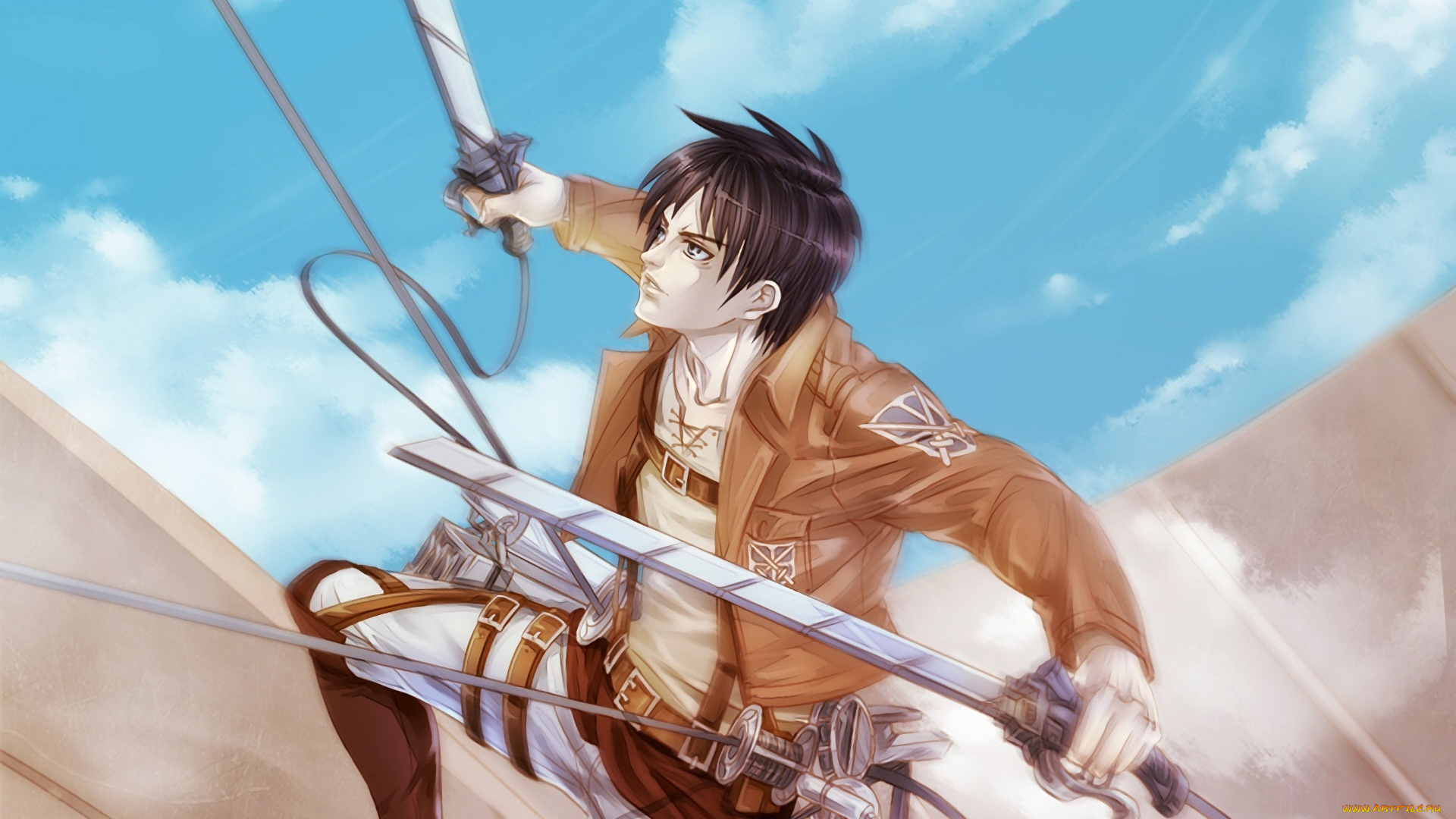аниме, shingeki, no, kyojin, атака, титанов