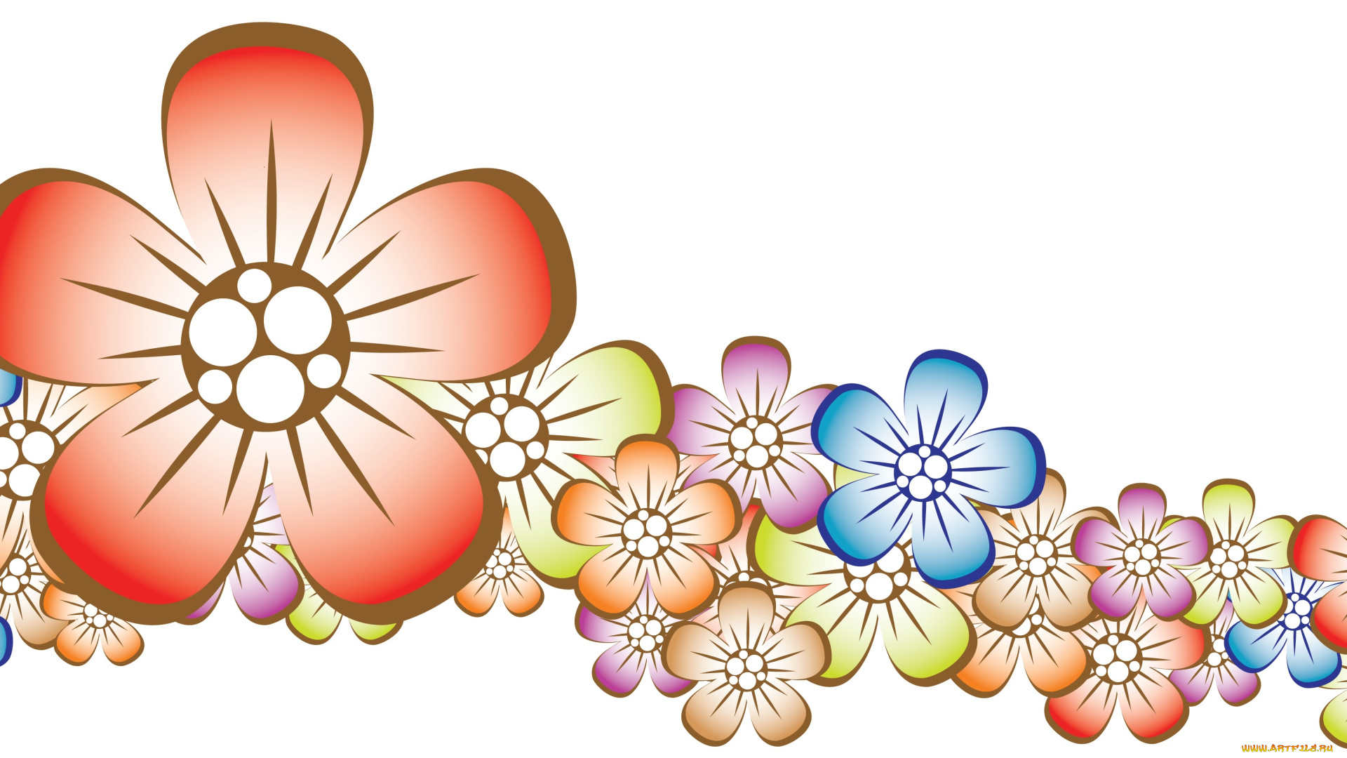 векторная, графика, цветы, , flowers, фон, цветы