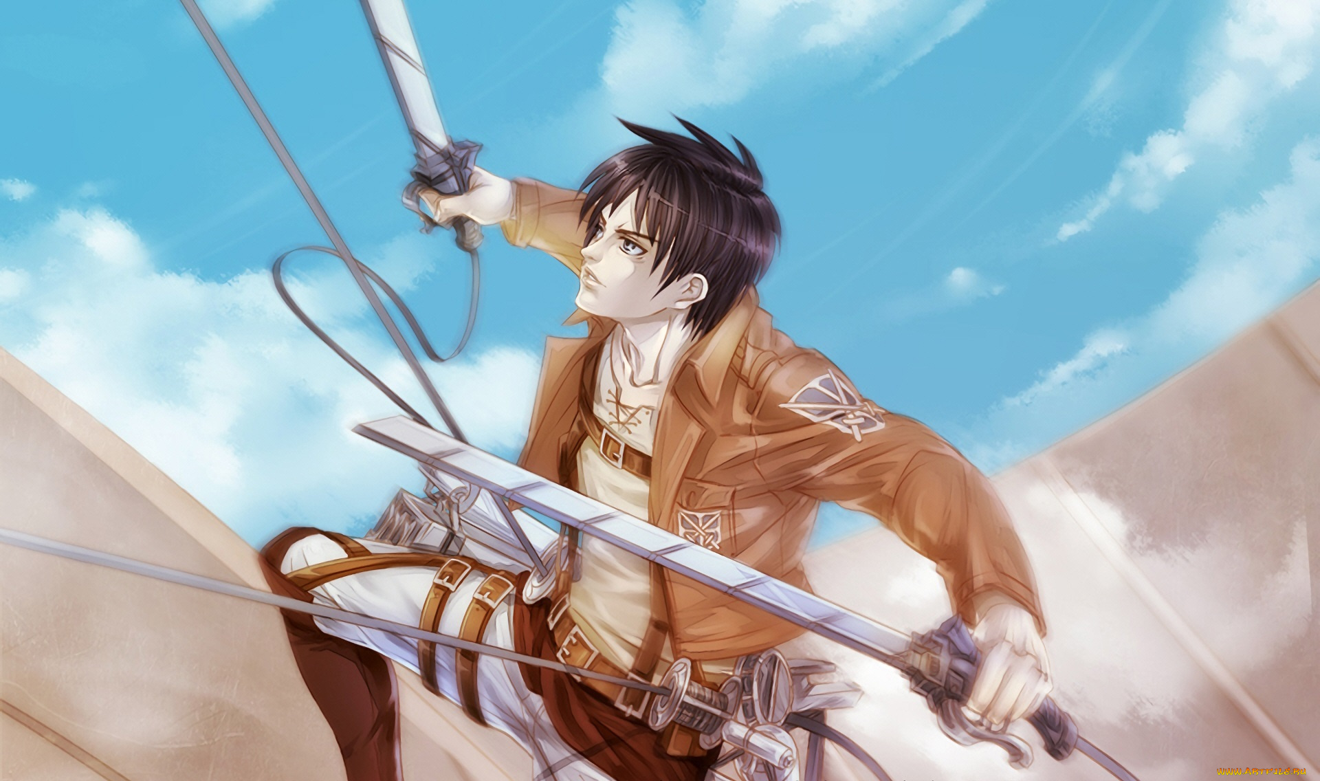 аниме, shingeki, no, kyojin, атака, титанов