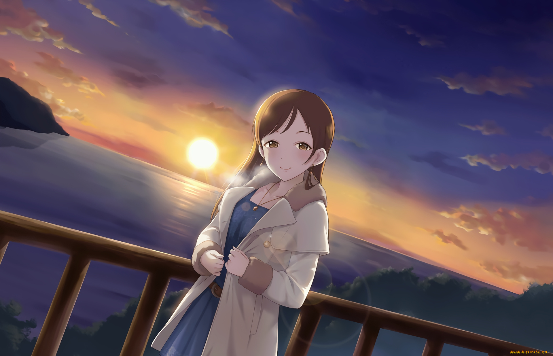 аниме, idolm@ster, фон, взгляд, девушка