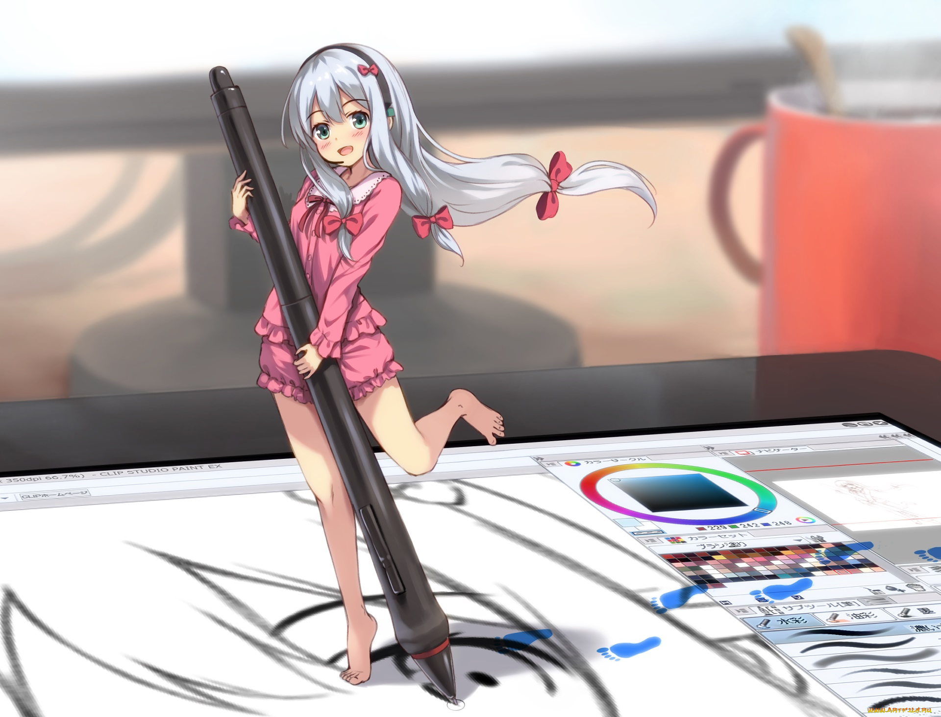 аниме, eromanga-sensei, девушка, фон, взгляд