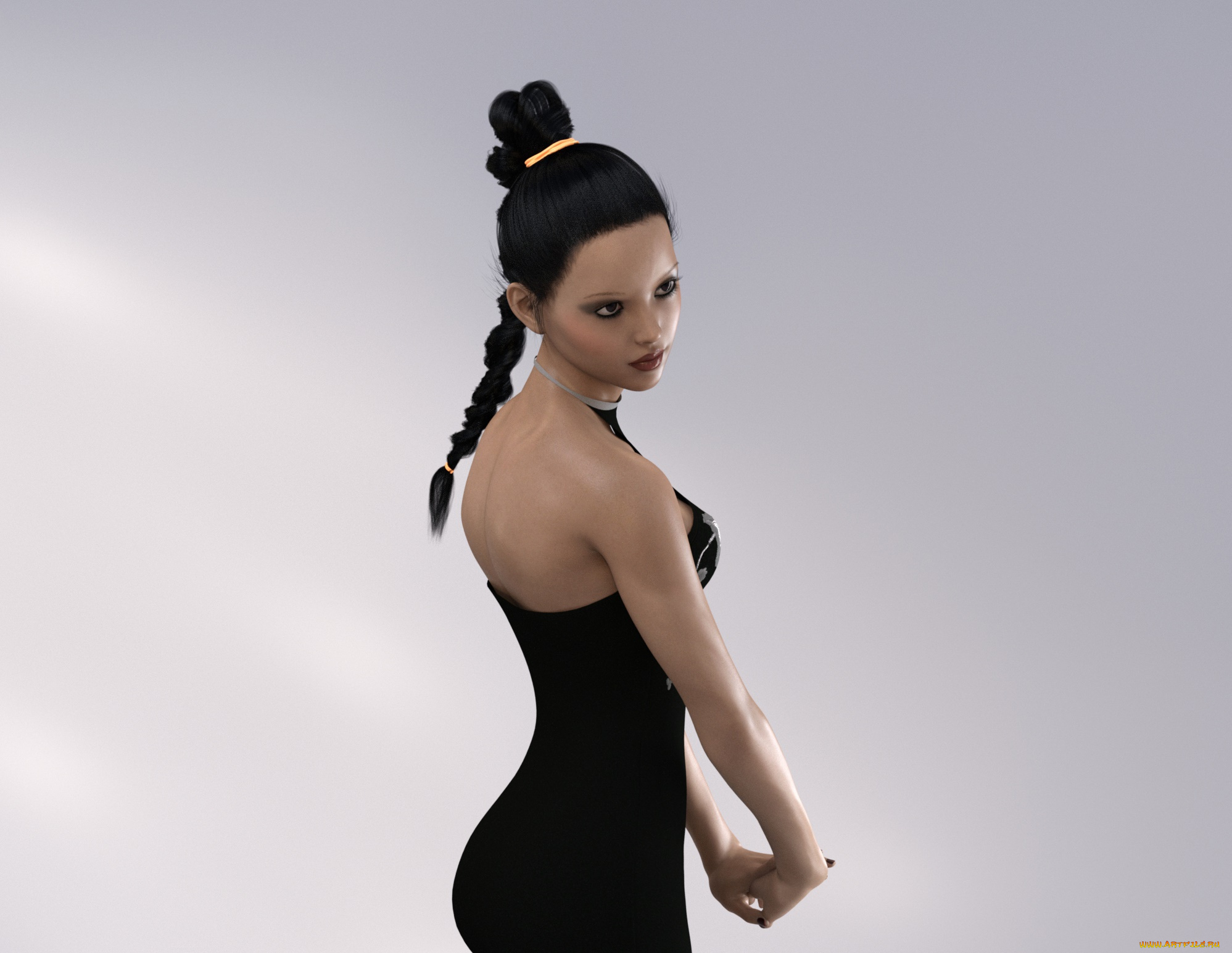 3д, графика, люди, , people, девушка, взгляд, фон