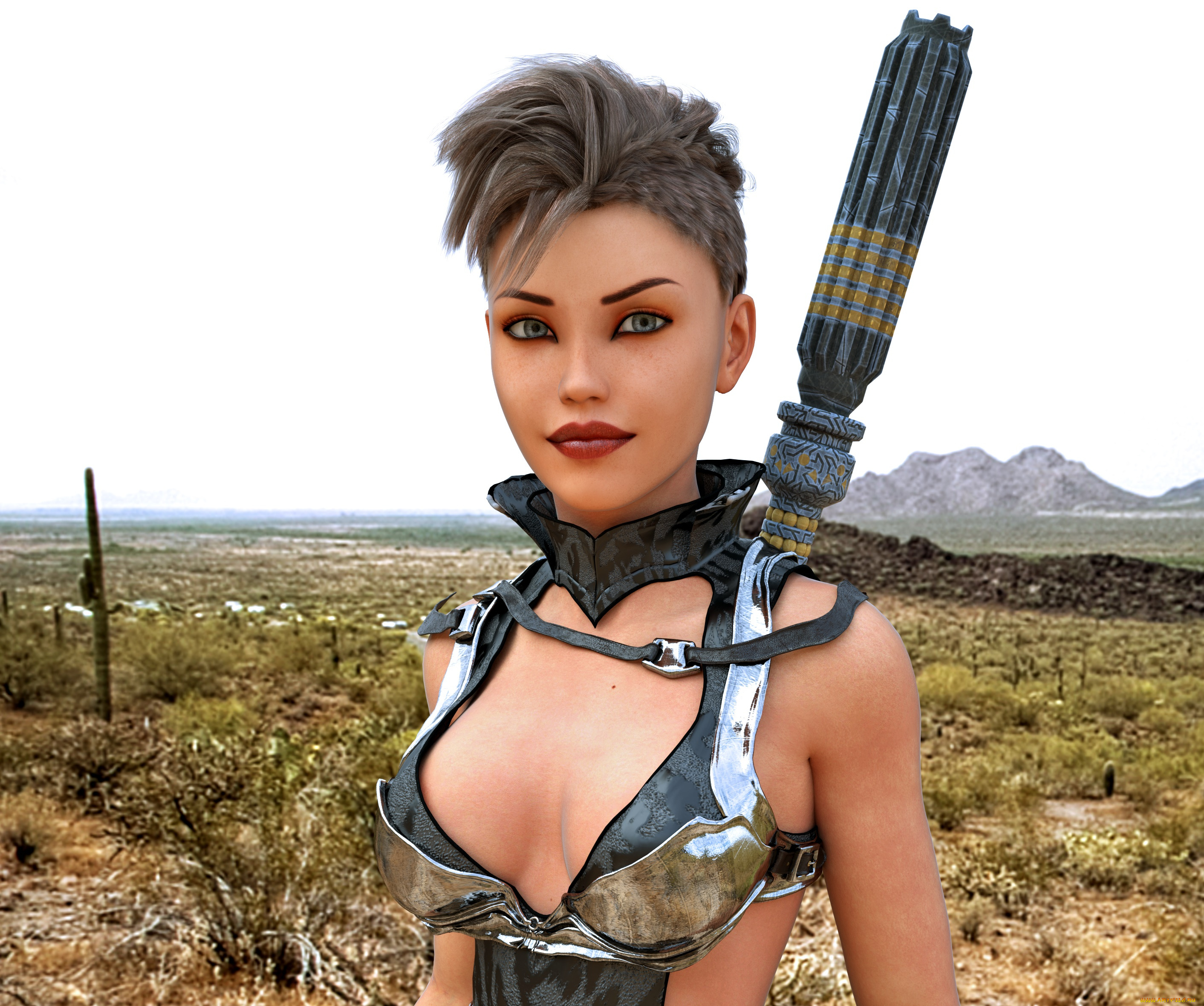 3д, графика, фантазия, , fantasy, фон, взгляд, девушка