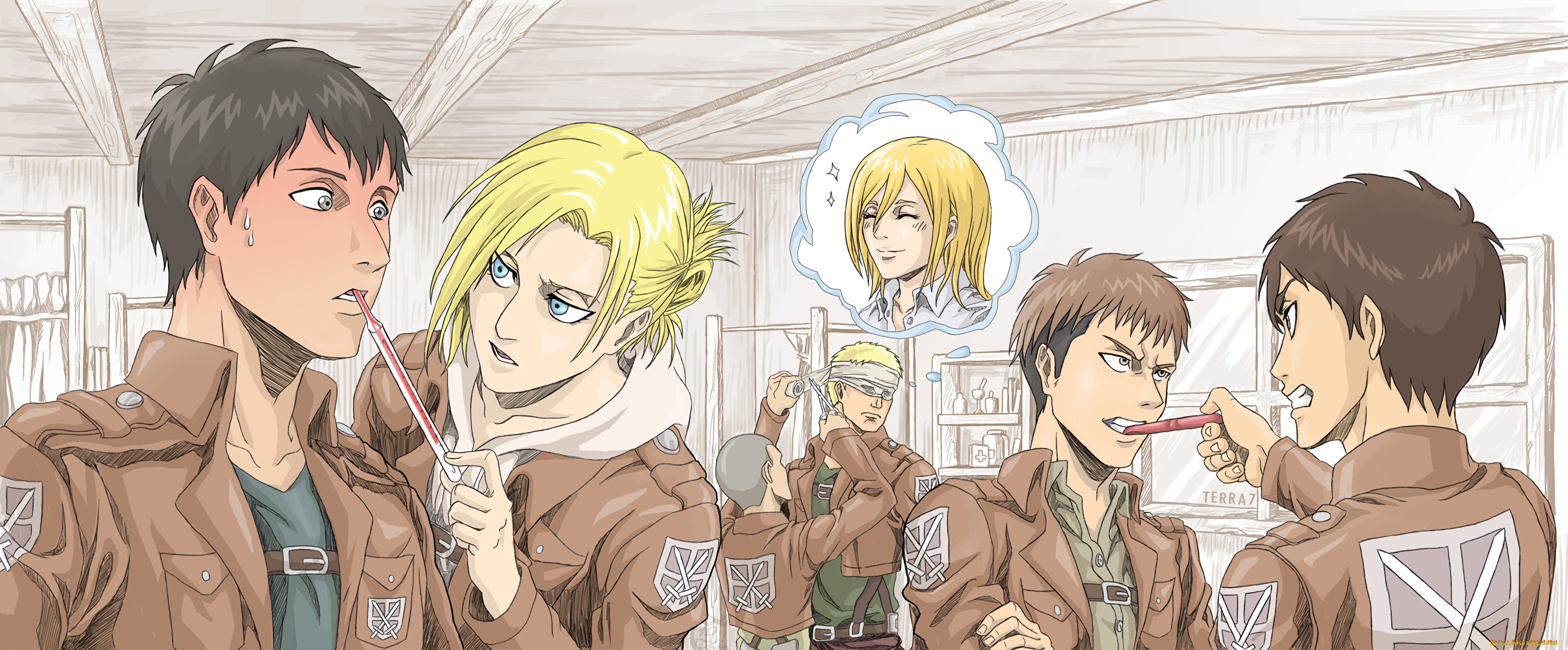 аниме, shingeki, no, kyojin, атака, титанов