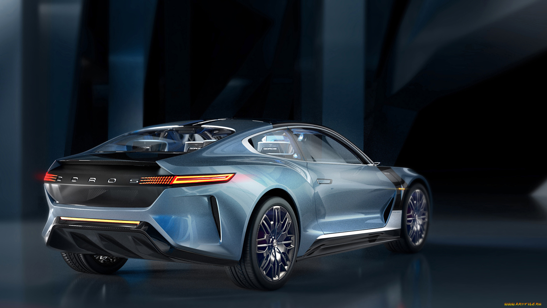 2018, qoros, mile, 1, автомобили, qoros, вид, сзади, китай, концепт, 2018, mile, 1