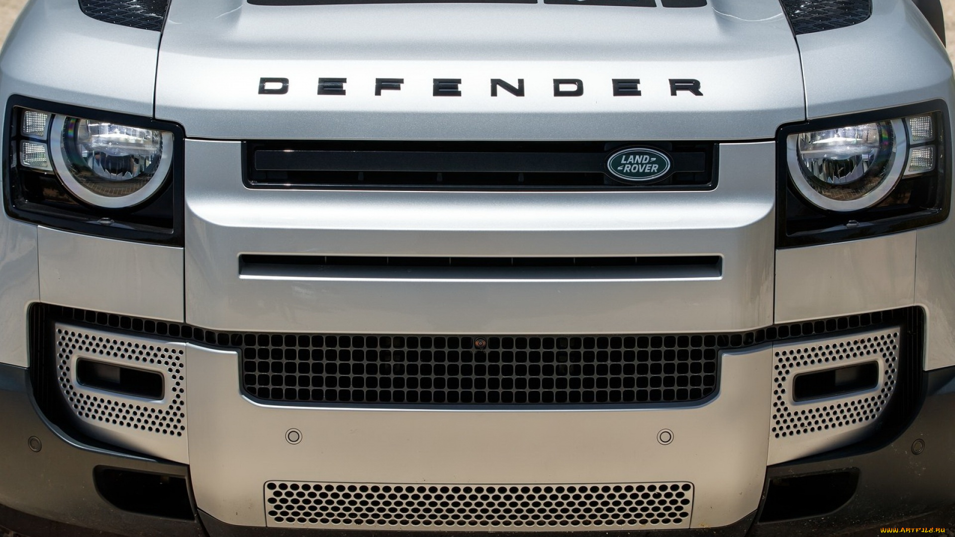 2020, land, rover, defender, 110, standart, автомобили, фрагменты, автомобиля, ленд, ровер, дефендер, стандартная, комплектация, фары, вид, спереди