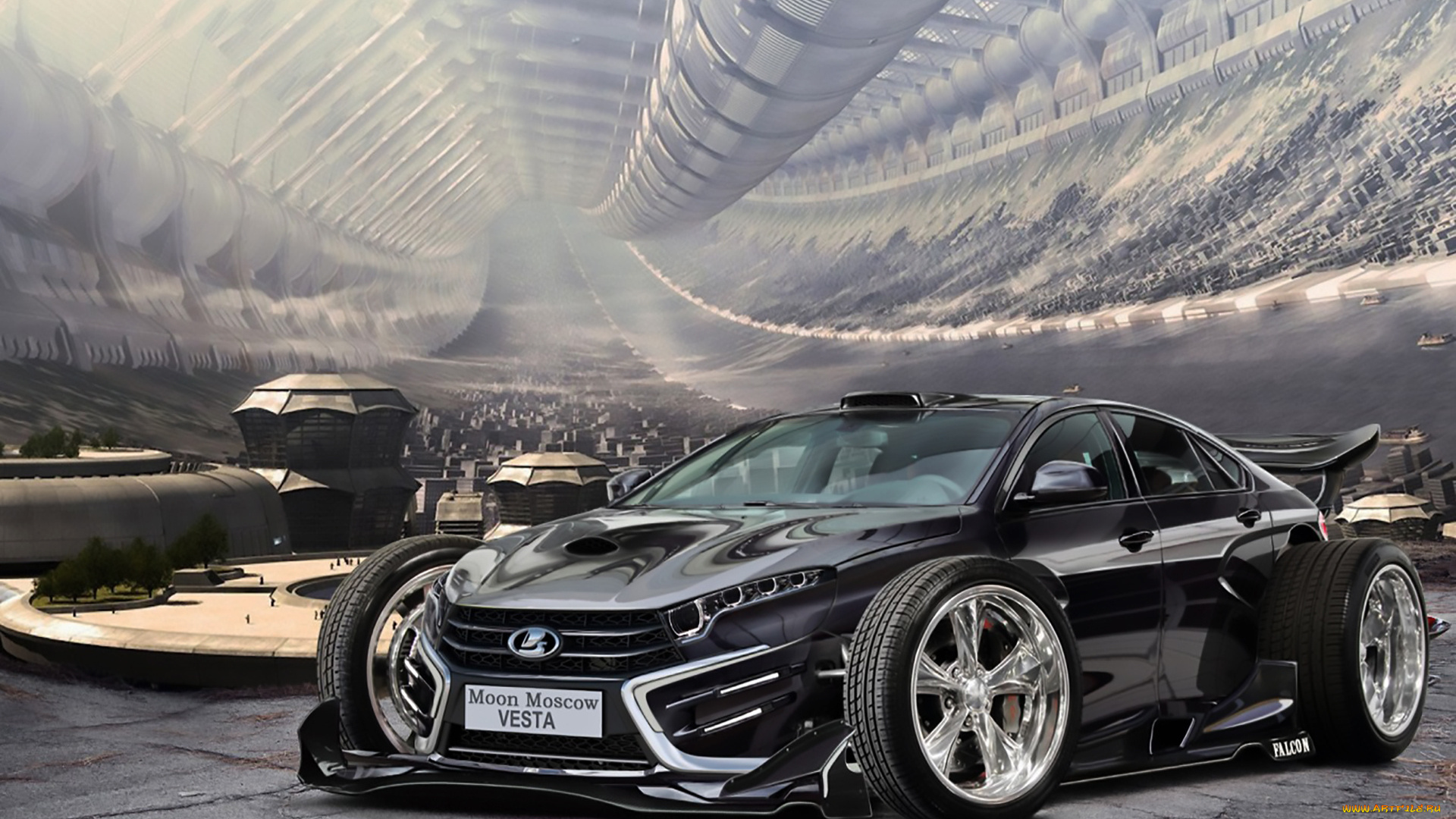 автомобили, виртуальный, тюнинг, город, трубы, будущее, машина