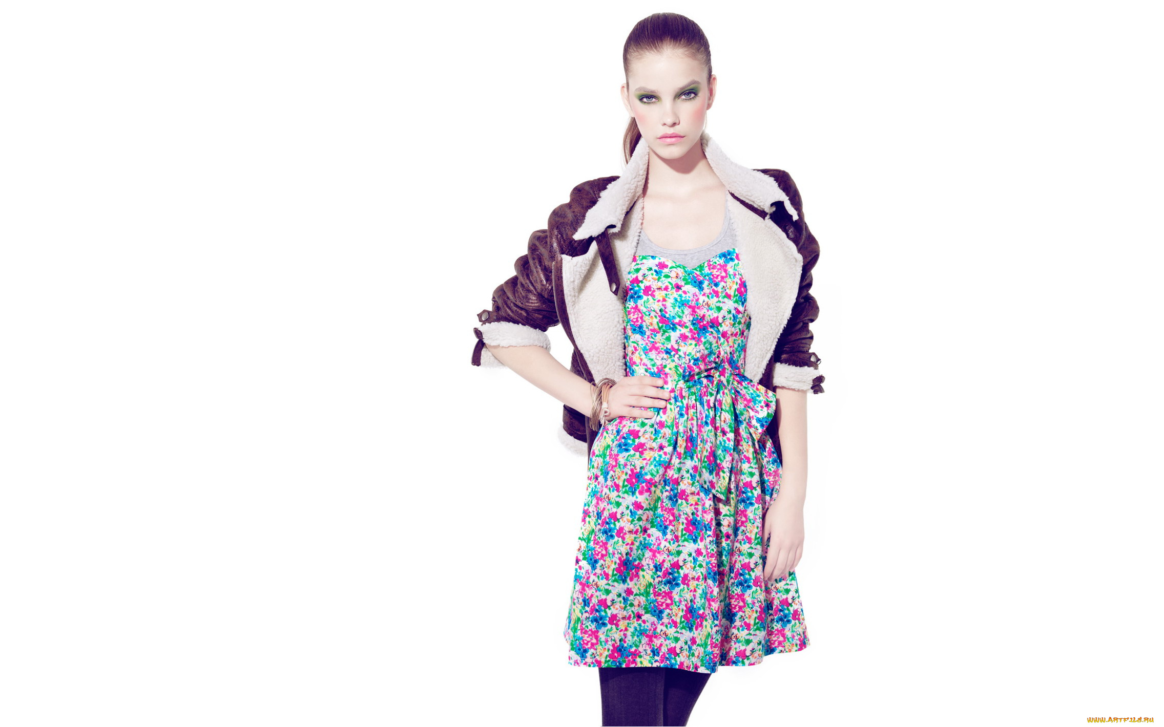 девушки, barbara, palvin, модель, шатенка, куртка, платье