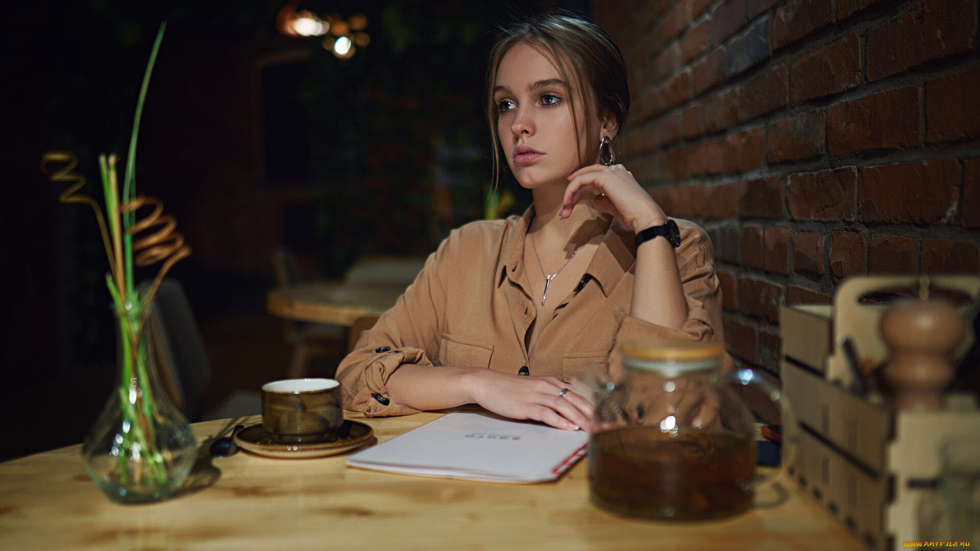 девушки, -, брюнетки, , шатенки, кофе, шатенка, взгляд