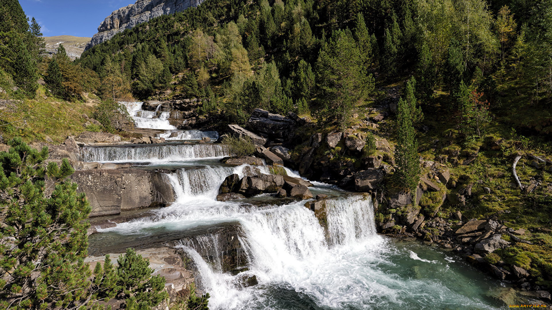 природа, водопады, поток, водопад, вода