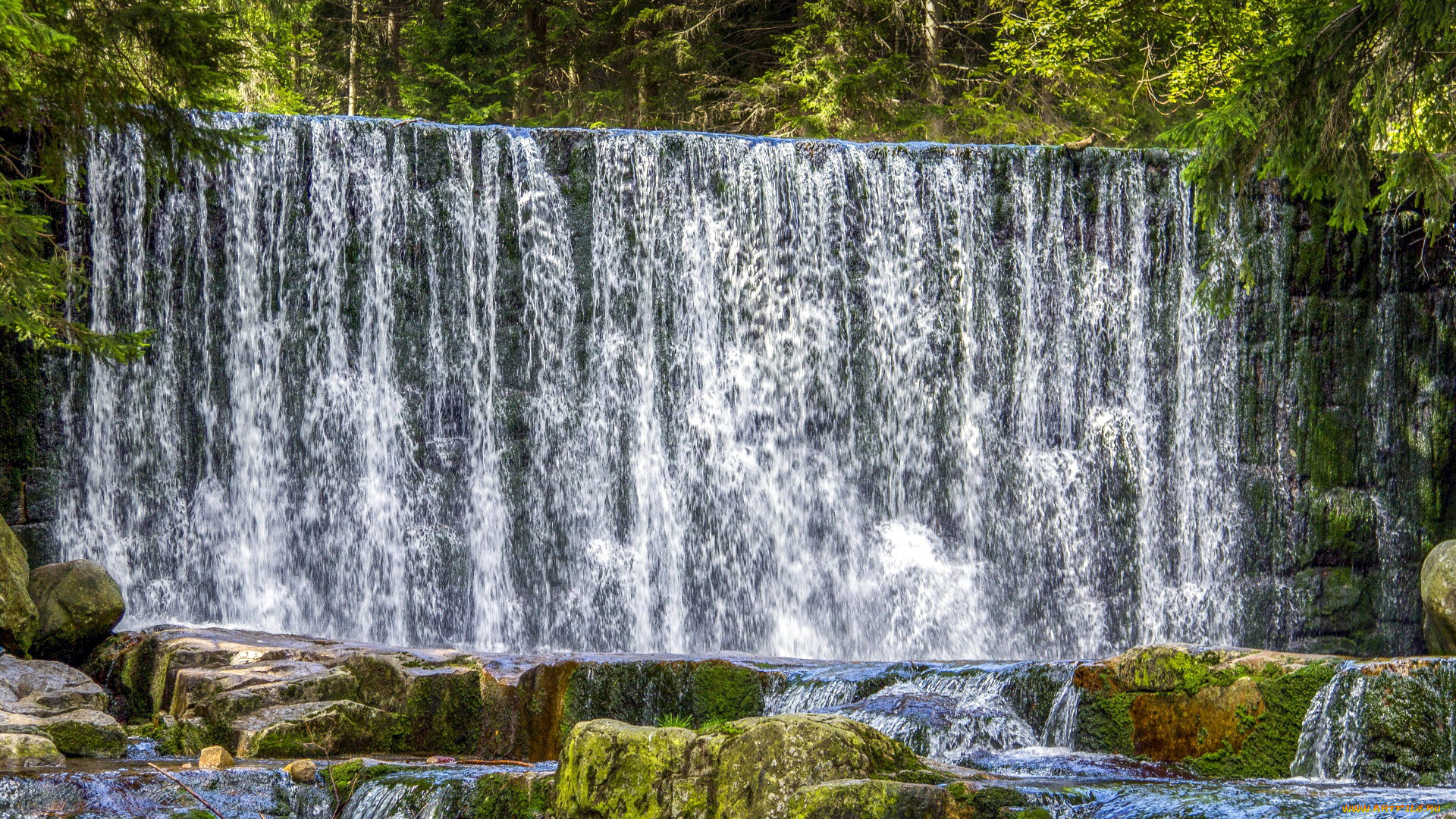 природа, водопады, поток, водопад, вода