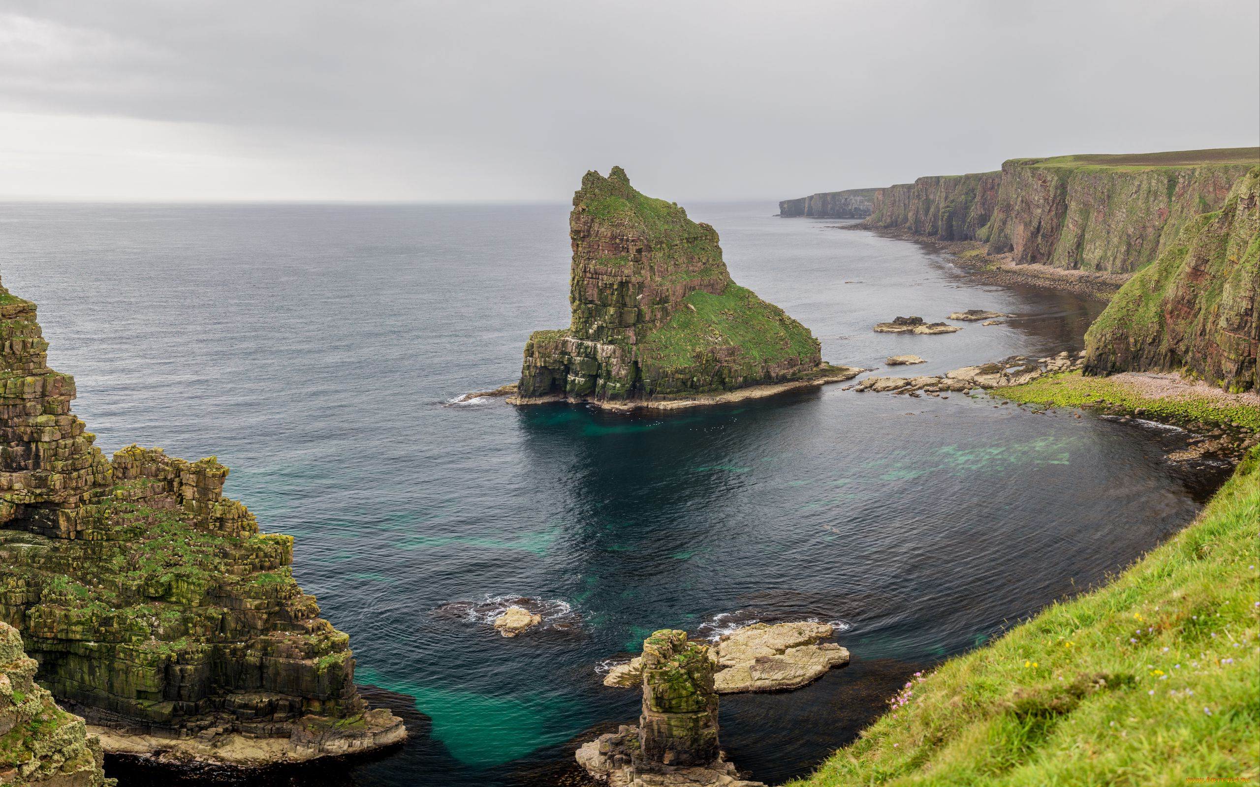 природа, побережье, скалы, вода