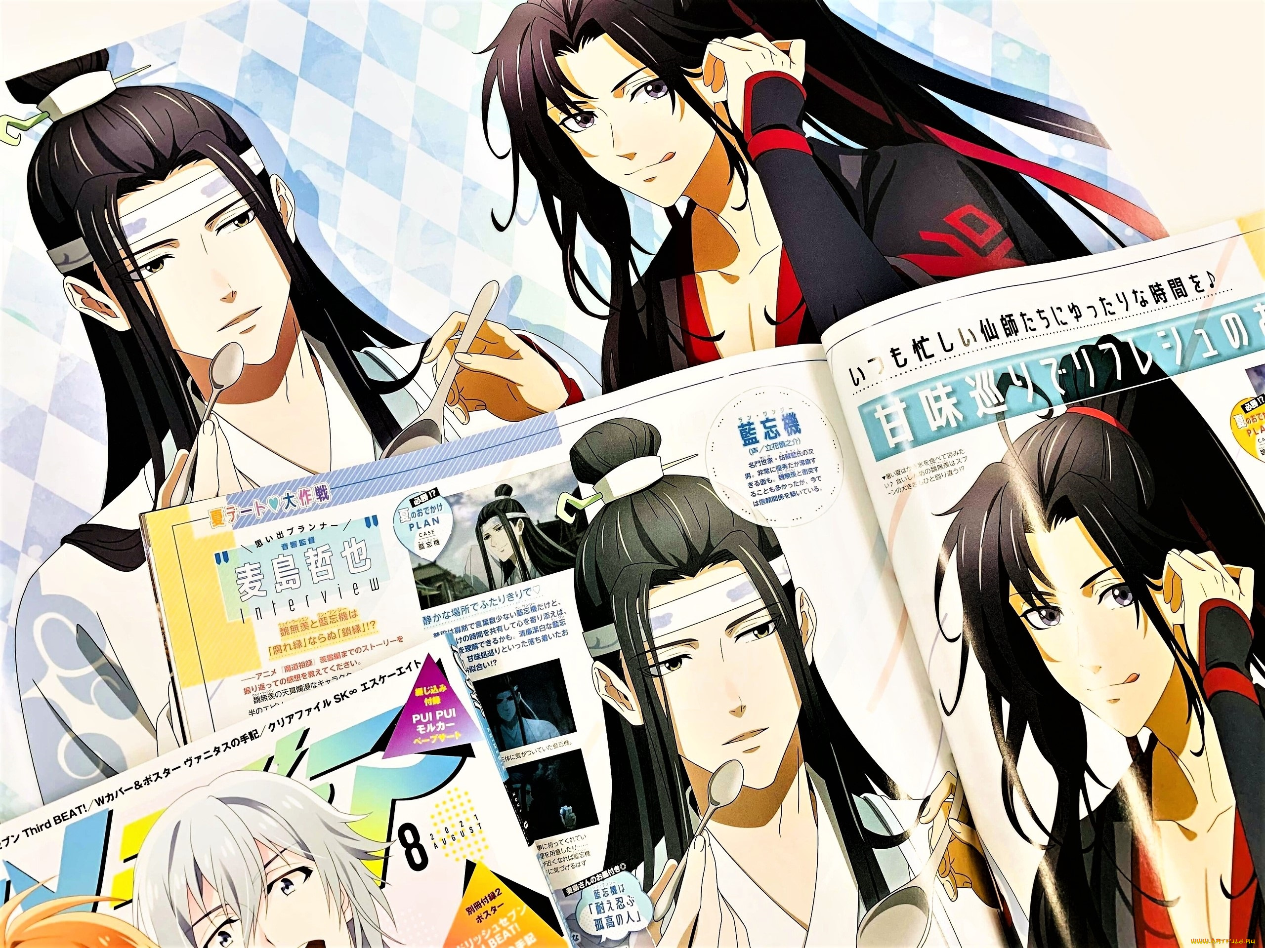 аниме, mo, dao, zu, shi, вэй, усянь, лань, ванцзы, ложки, журнал