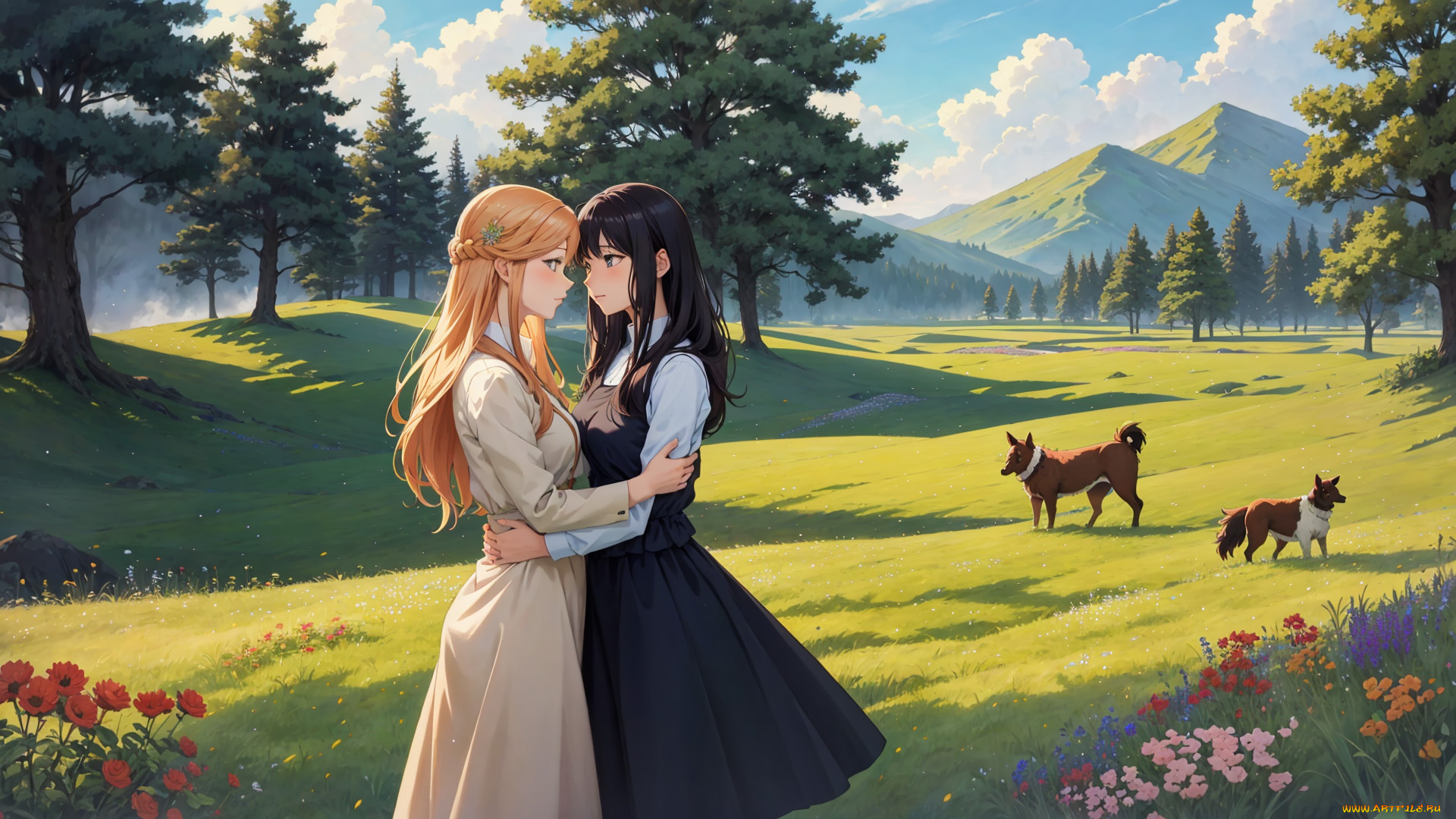 аниме, пейзажи, , природа, нейросети, графика, нейроарт, ai, art, нейронные, сети, рисунки, нейро, искусство