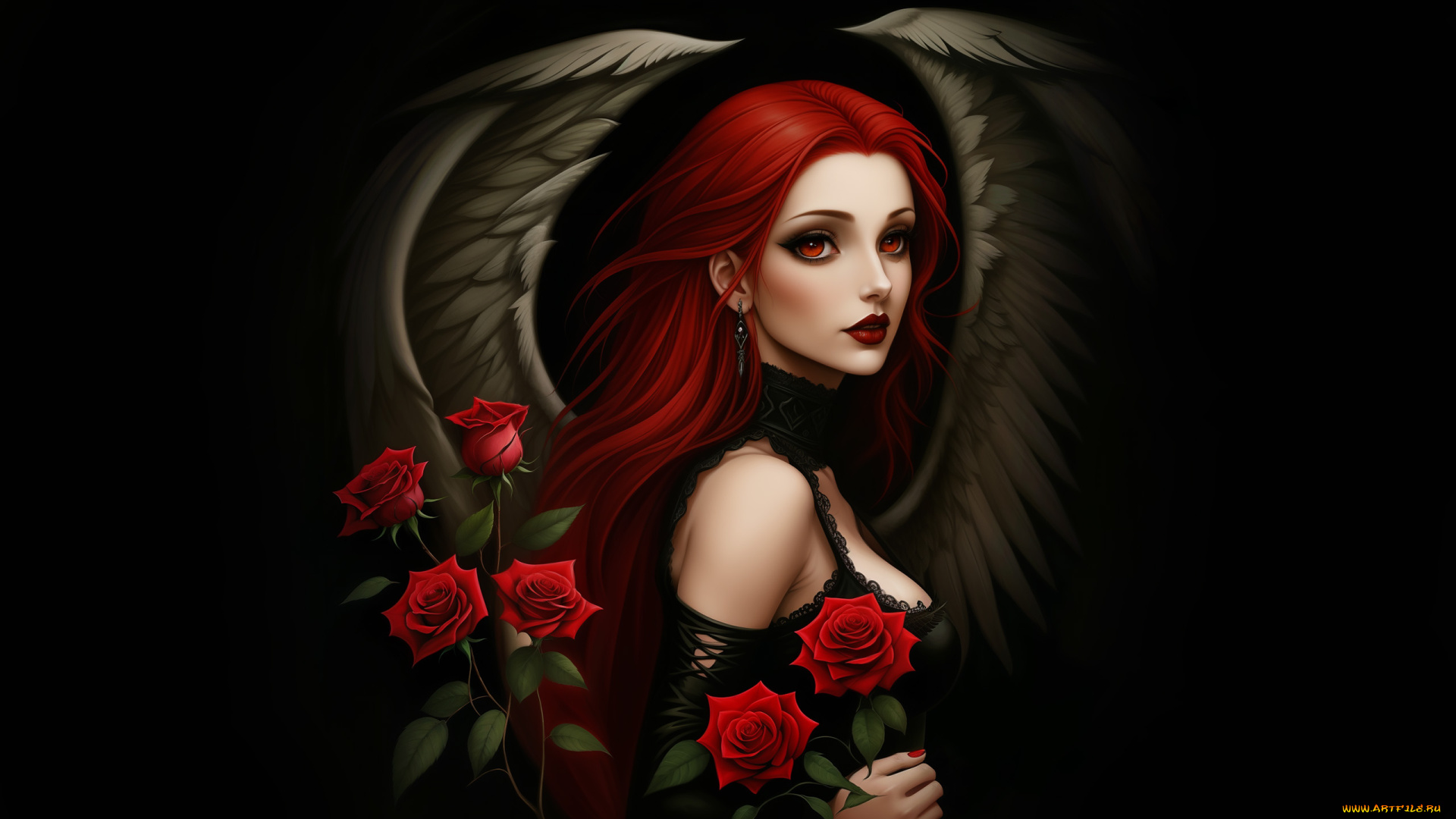 фэнтези, ангелы, нейросети, графика, нейроарт, ai, art, нейронные, сети, рисунки, нейро, искусство, ангел, девушка, розы