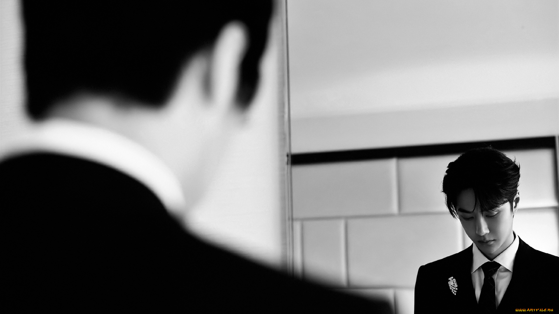 мужчины, wang, yi, bo, актер, пиджак, зеркало