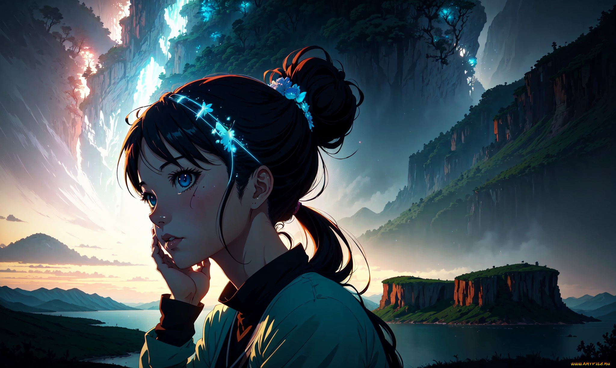 аниме, пейзажи, , природа, нейросети, графика, нейроарт, ai, art, нейронные, сети, рисунки, нейро, искусство