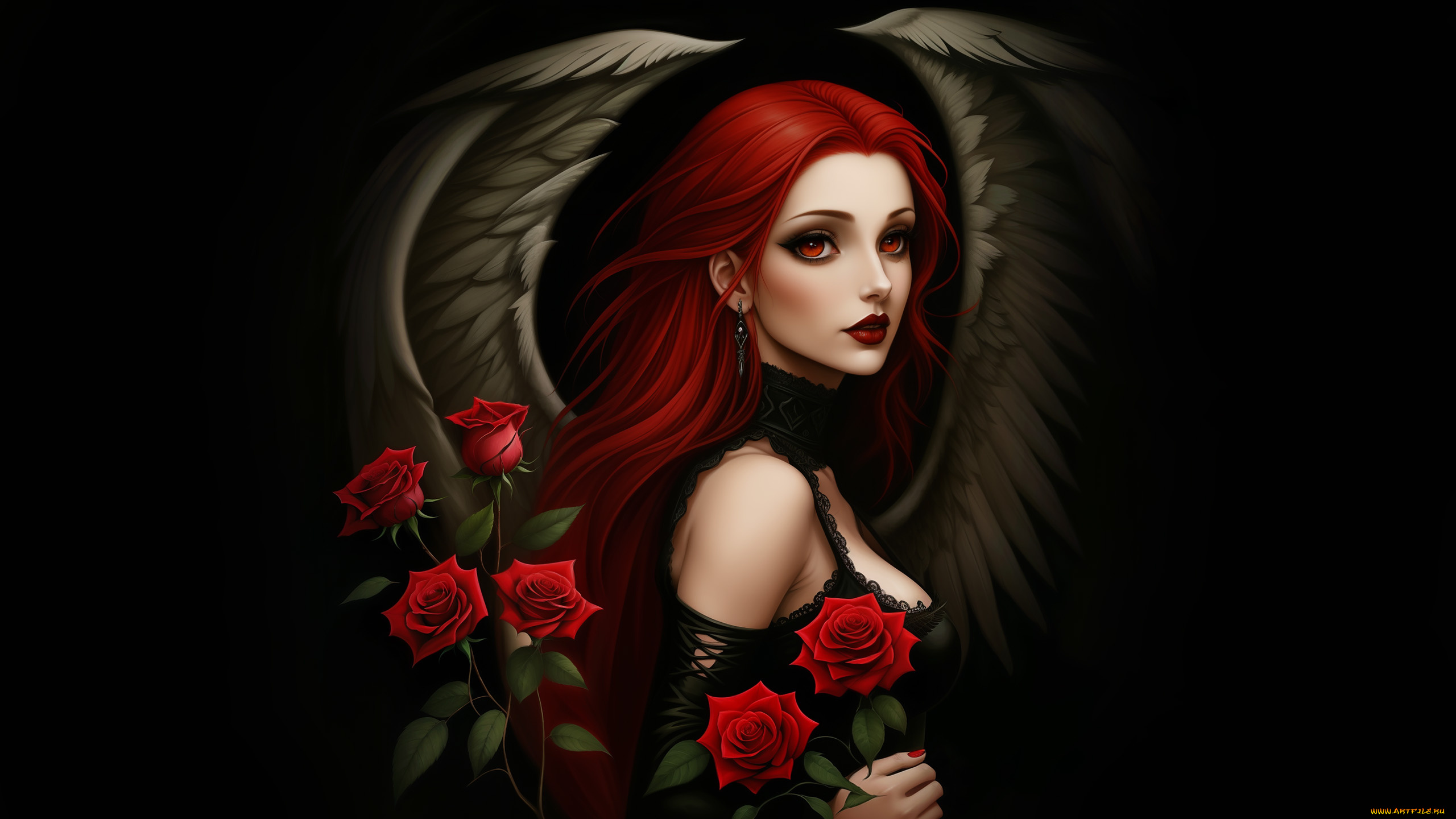 фэнтези, ангелы, нейросети, графика, нейроарт, ai, art, нейронные, сети, рисунки, нейро, искусство, ангел, девушка, розы