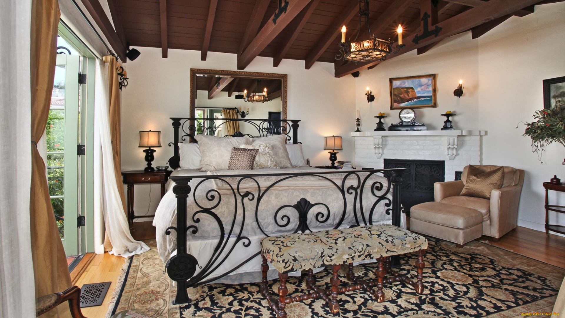 интерьер, спальня, кровать