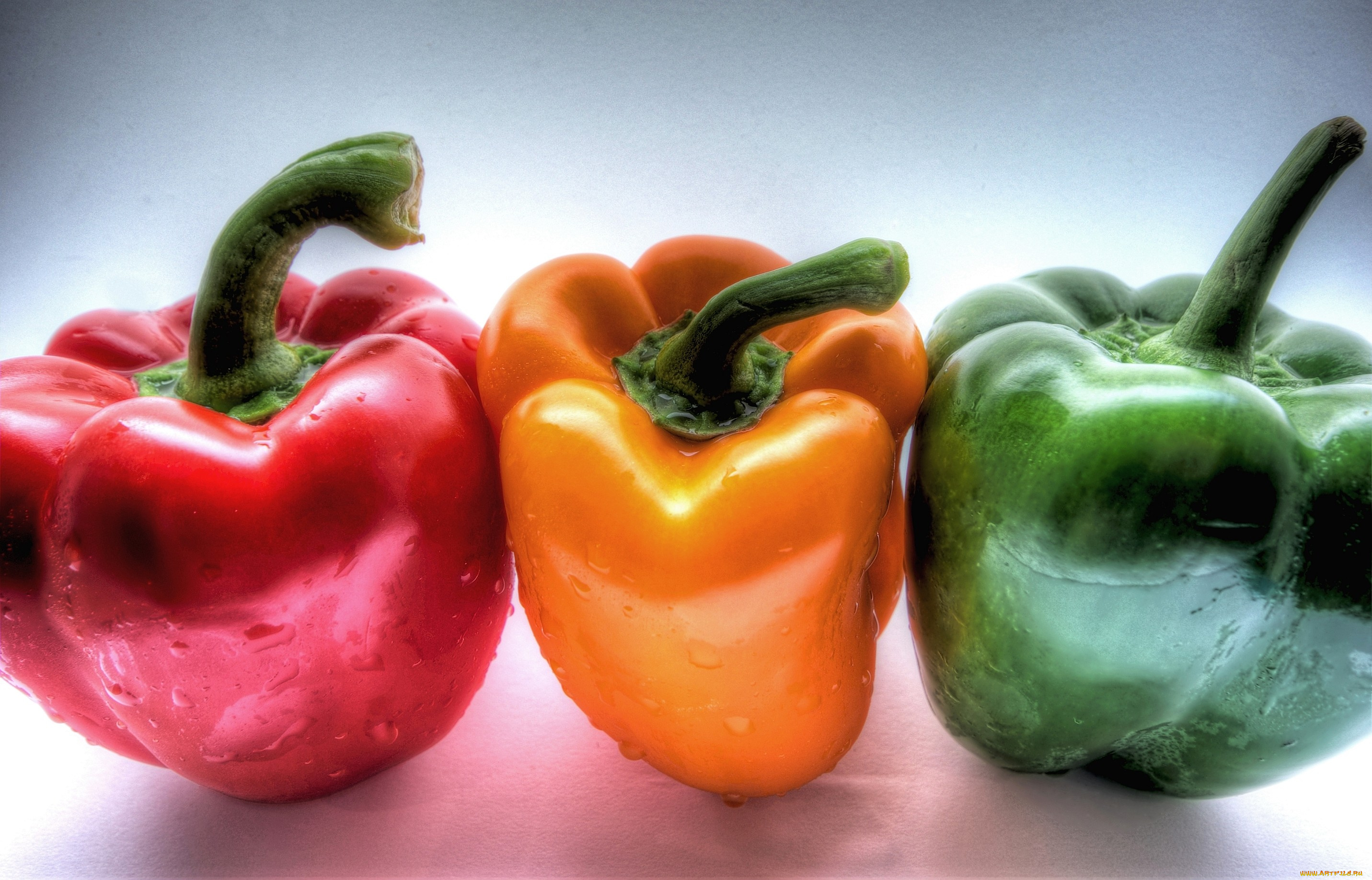 еда, перец, зеленый, желтый, красный