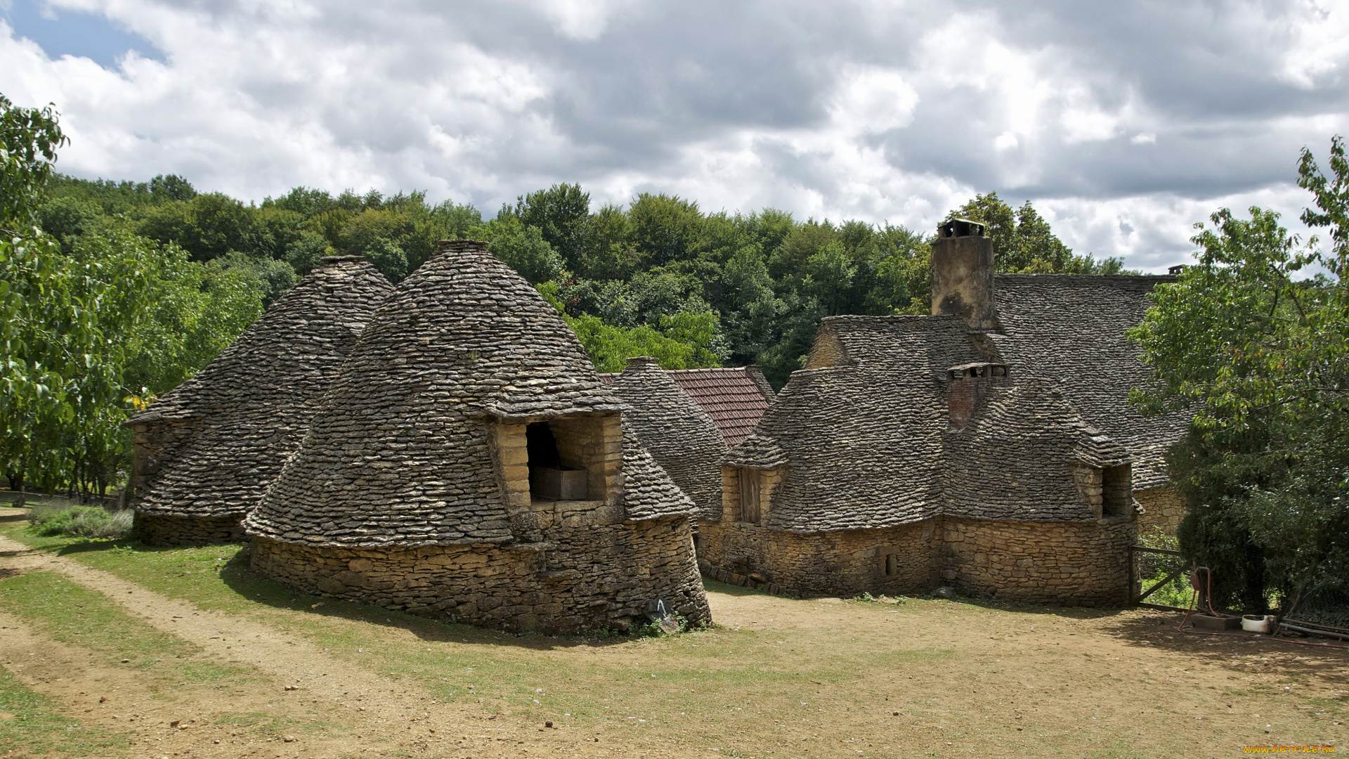 франция, village, cabanes, breuil, города, здания, дома