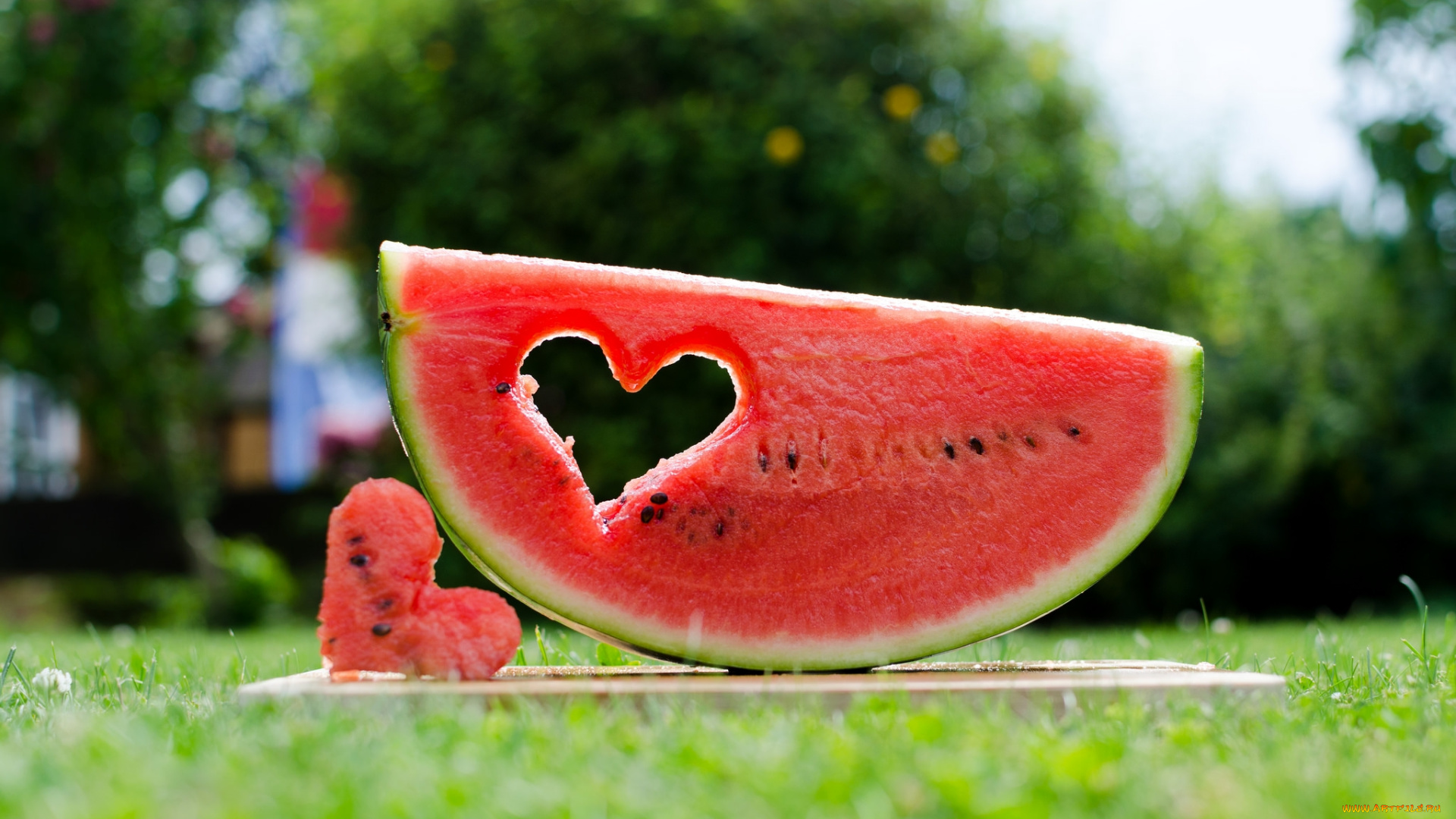 еда, арбуз, сердечко