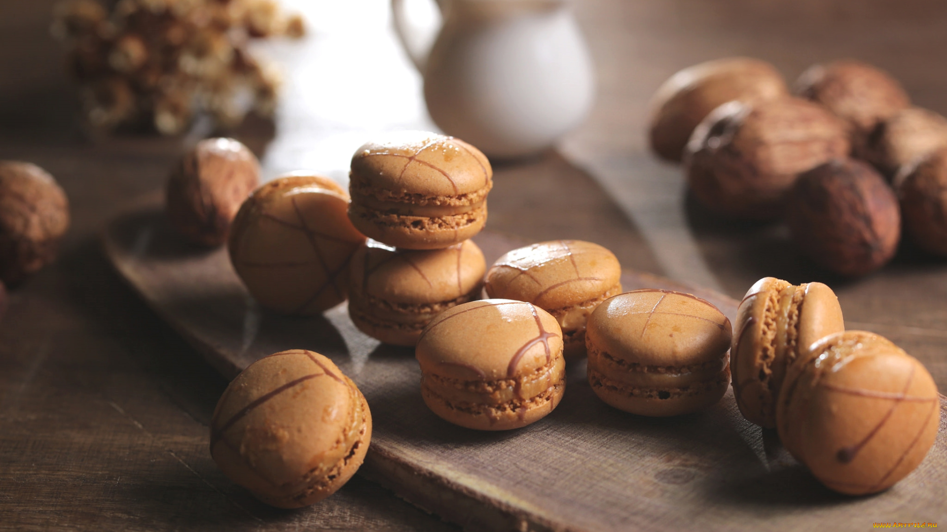 еда, макаруны, пирожное