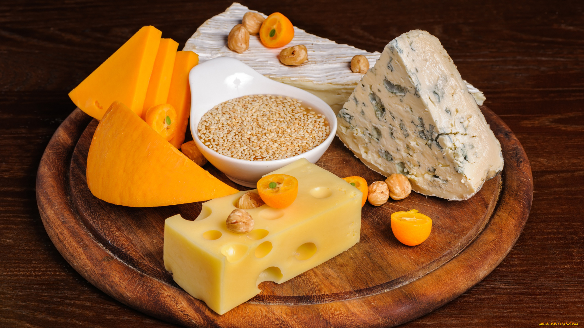 еда, сырные, изделия, сыр, доска, орехи