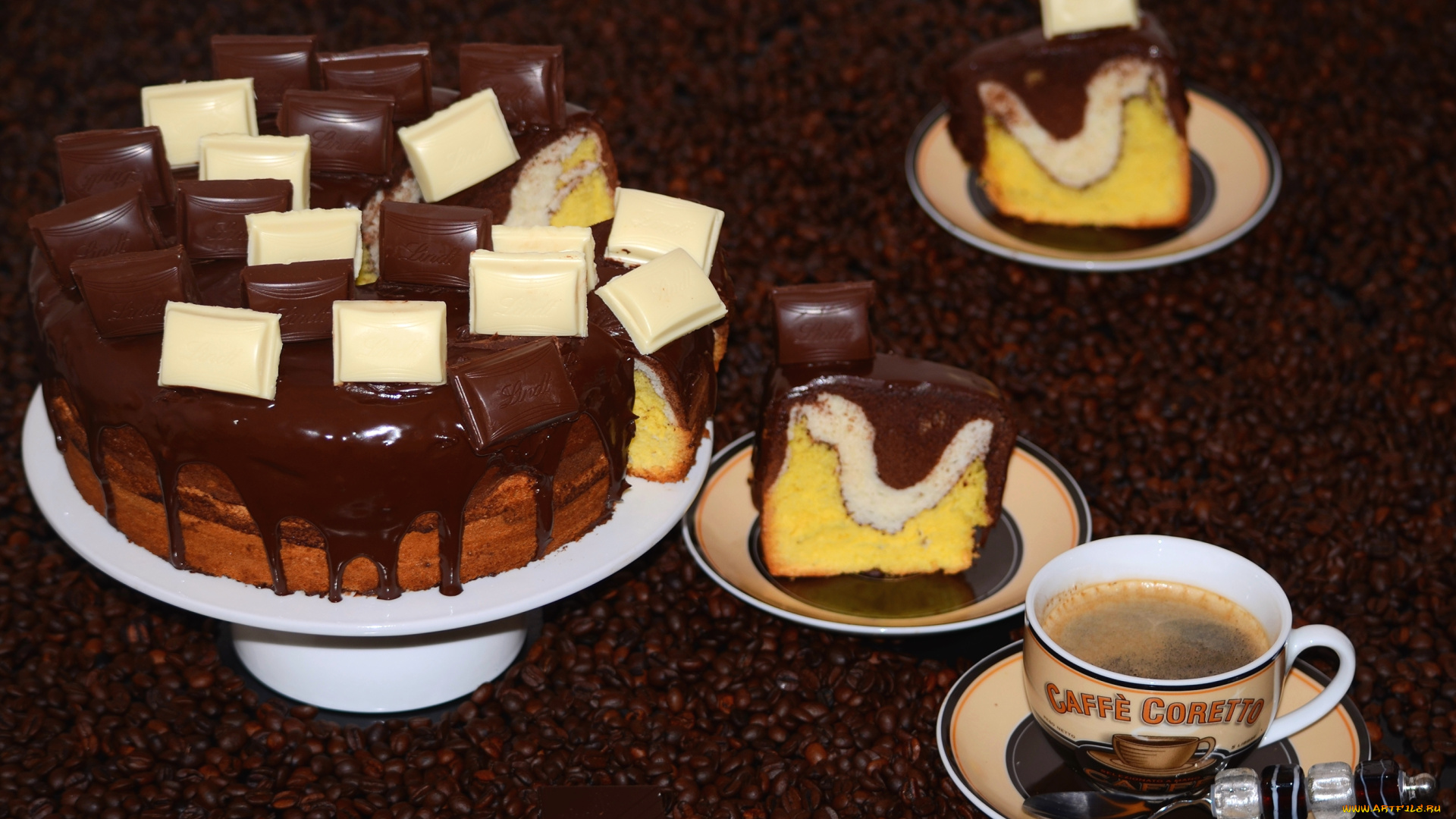 еда, торты, кофе, шоколад