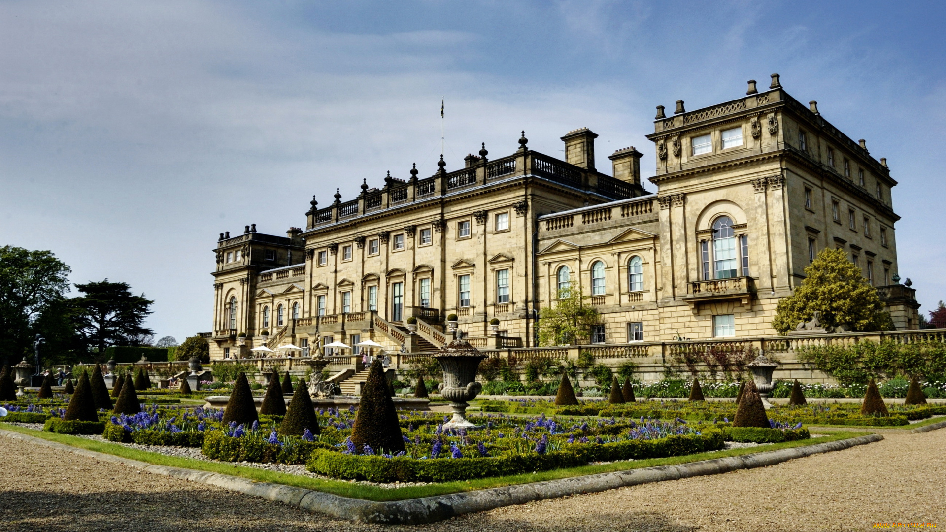 харвуд-хаус, англия, города, -, дворцы, , замки, , крепости, газоны, парк, особняк, house, harewood, лидс, англия