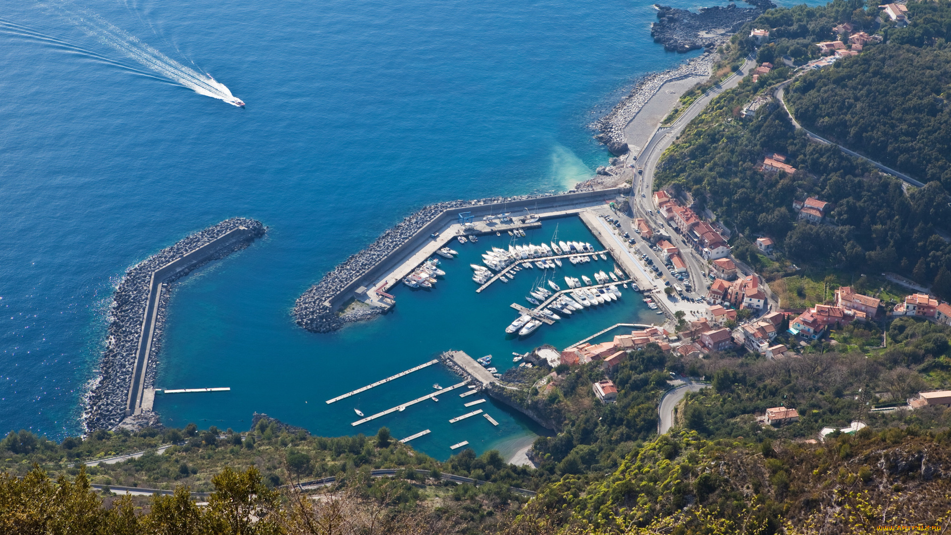 маратеа, италия, города, -, панорамы, maratea, italy, дома, набережная, причалы