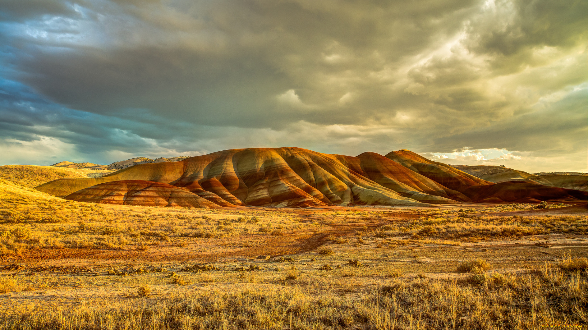 природа, горы, john, day, fossil, beds, national, monument, центральный, орегон, сша