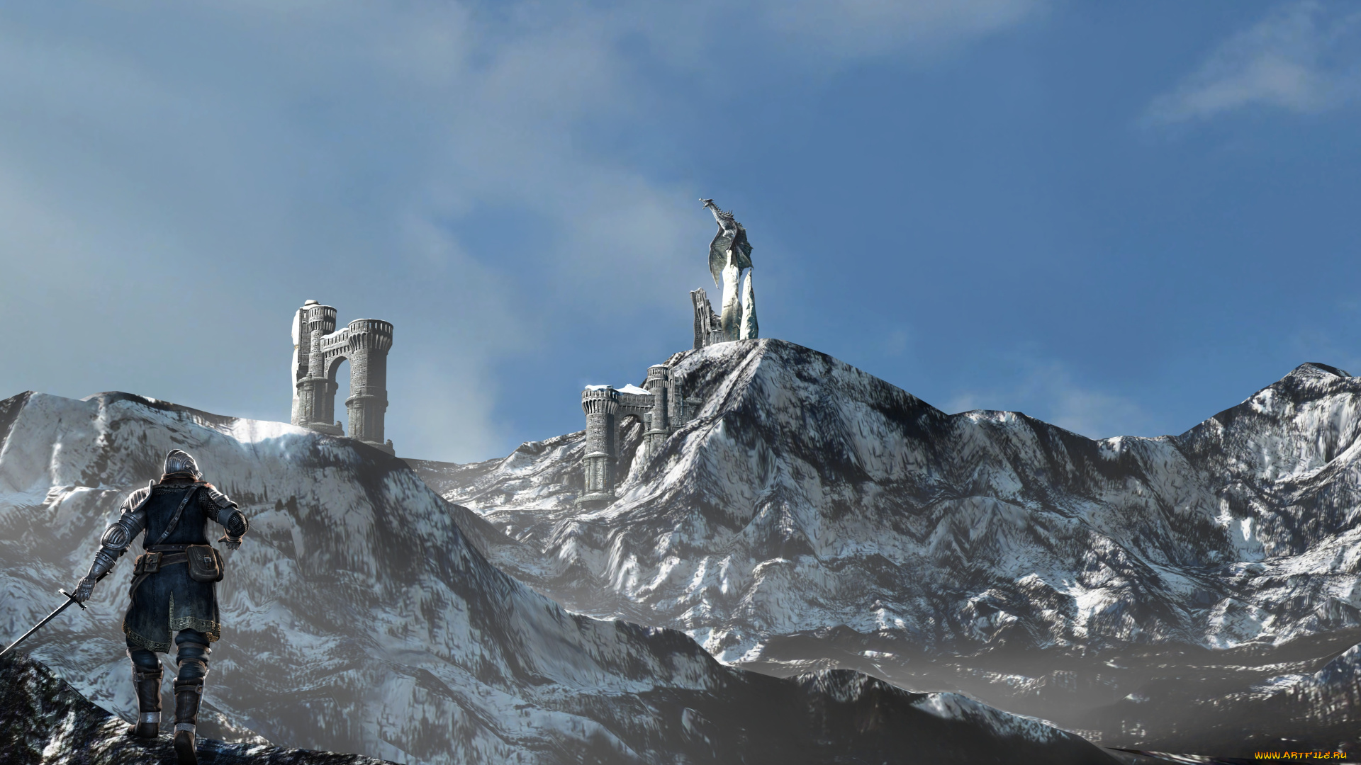 видео, игры, ~~~другое~~~, skyrim, север, доспехи, рыцарь, скалы, горы