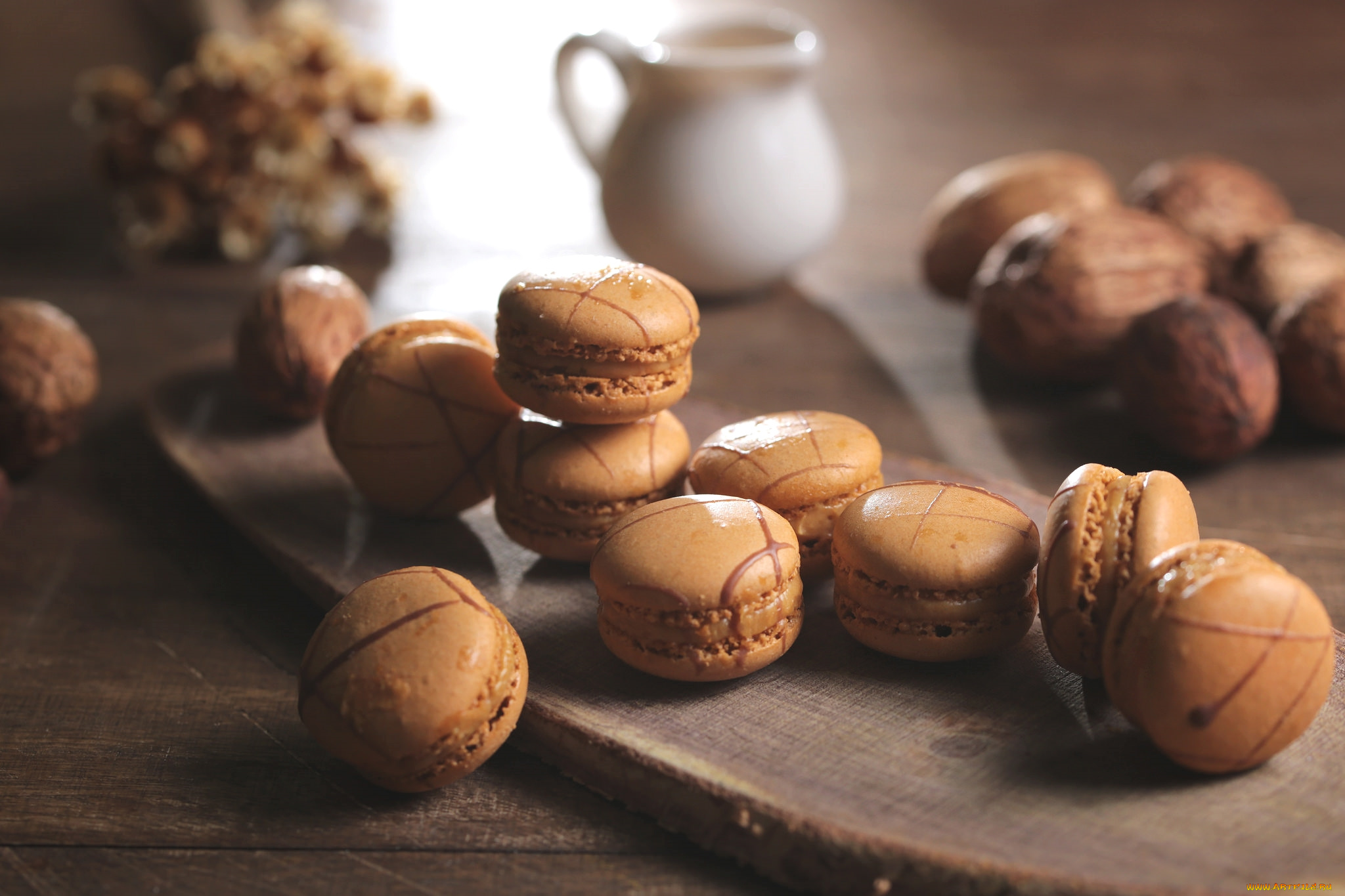 еда, макаруны, пирожное