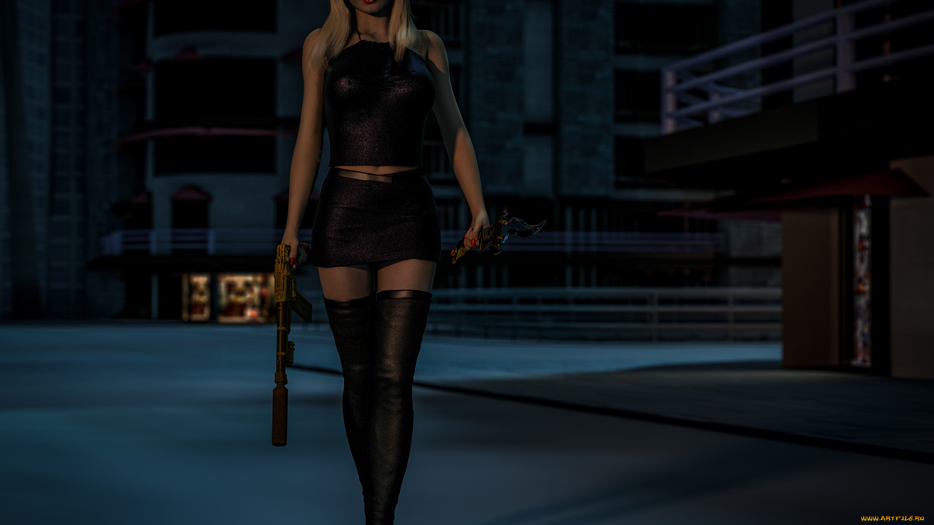 3д, графика, фантазия, , fantasy, девушка, взгляд, фон, оружие