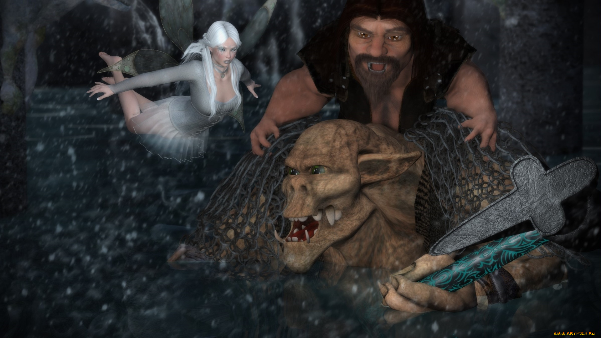 3д, графика, существа, , creatures, троль, демон, фея