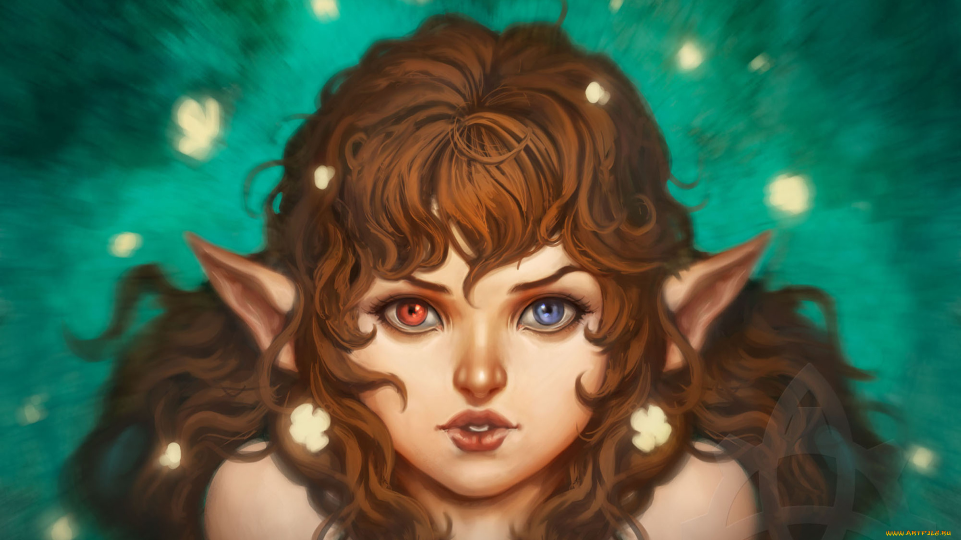 фэнтези, эльфы, арт, девочка, взгляд, эльф