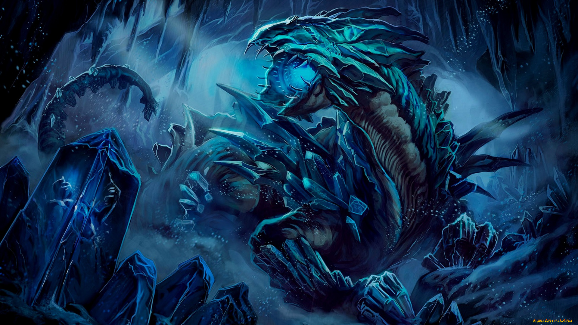 фэнтези, существа, арт, монстр, камни