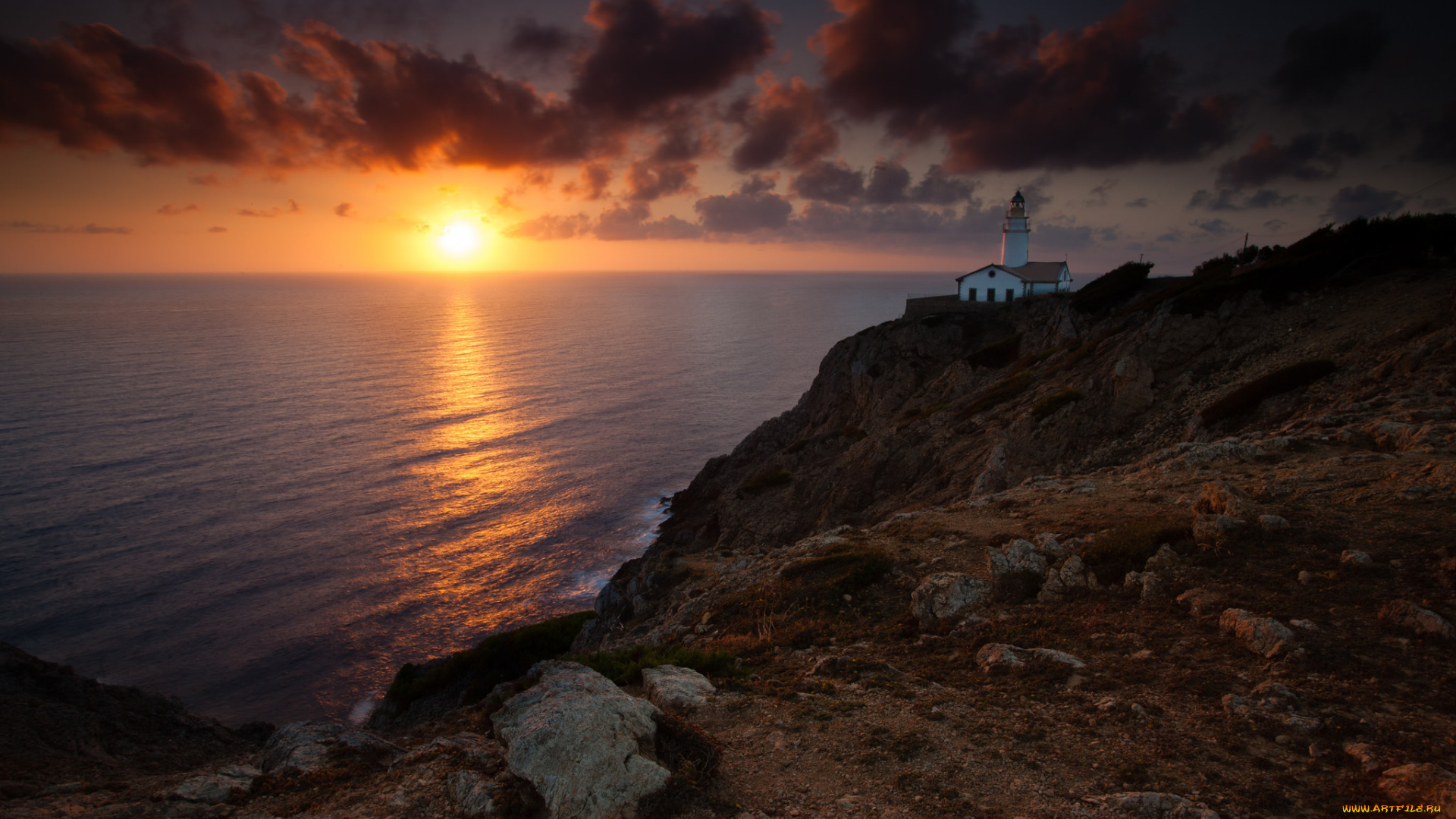 природа, маяки, побережье, закат, маяк