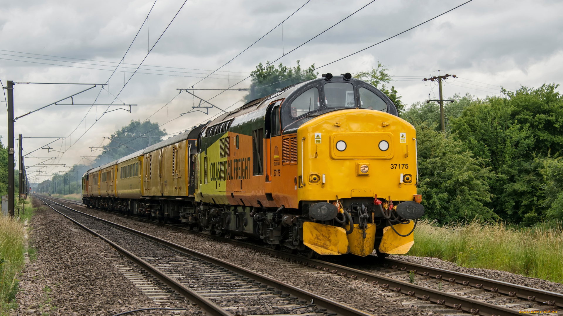 техника, поезда, железная, дорога, рельсы, локомотив, состав