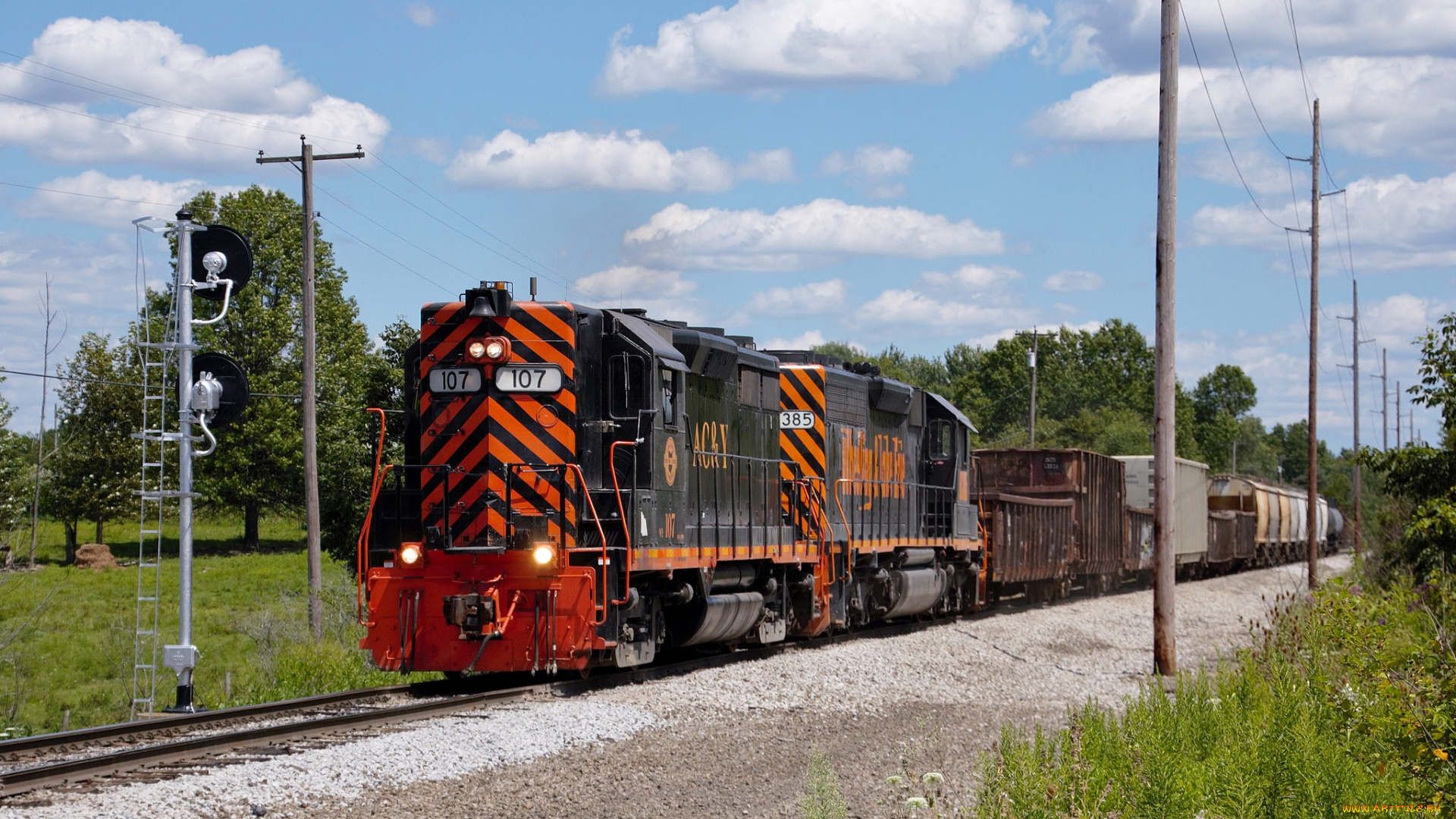 техника, поезда, железная, дорога, рельсы, локомотив, состав