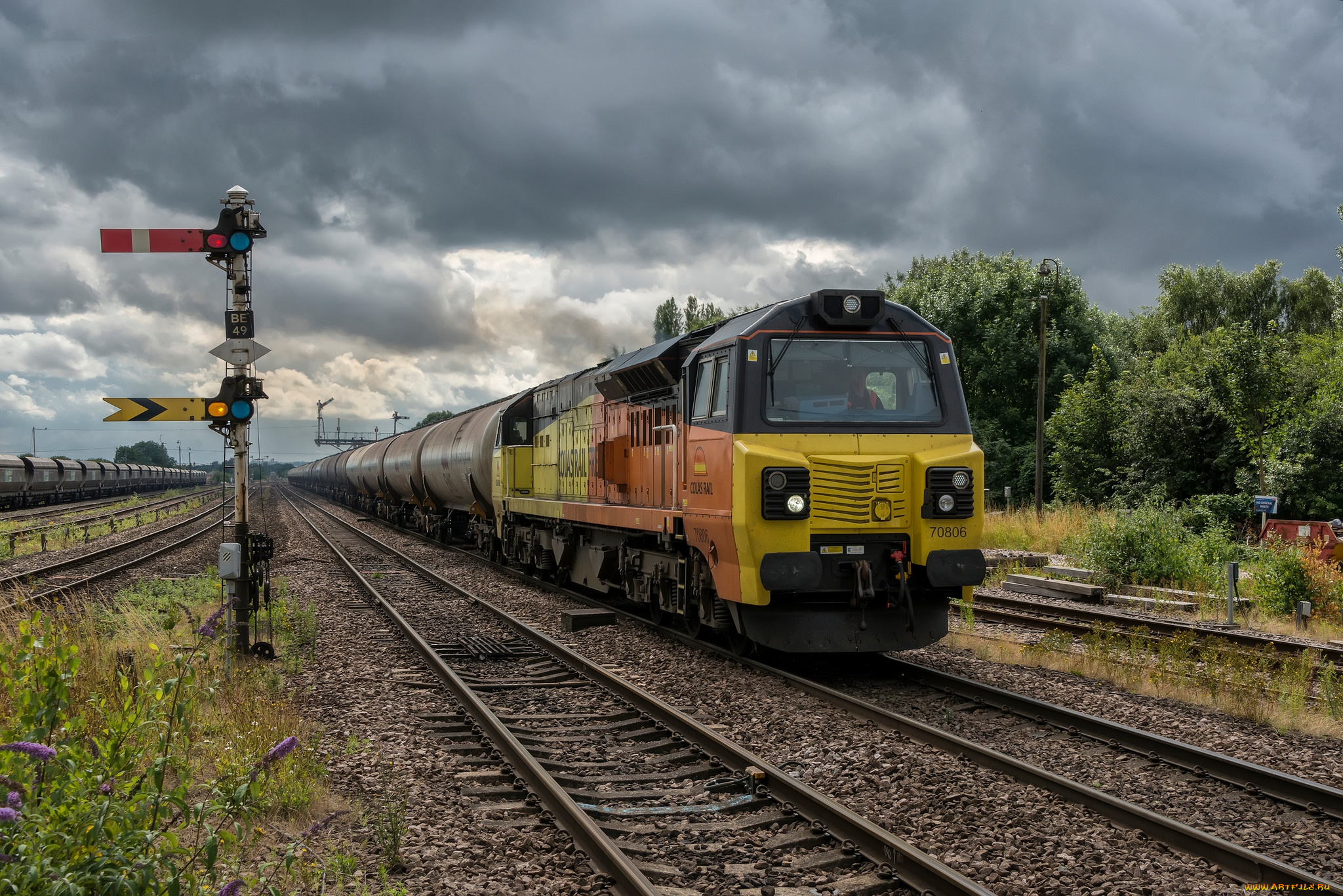 техника, поезда, железная, дорога, рельсы, локомотив, состав