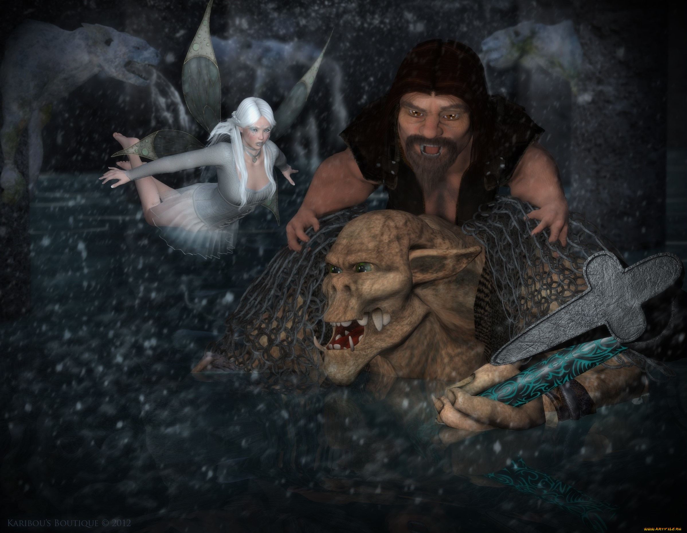 3д, графика, существа, , creatures, троль, демон, фея