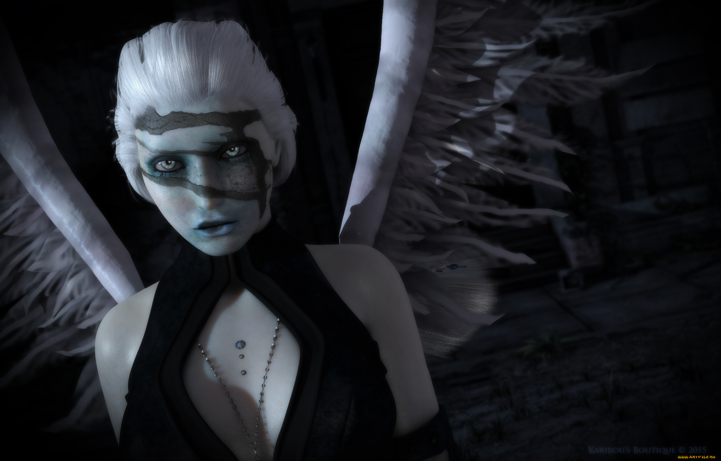 3д, графика, существа, , creatures, демон, фон, взгляд, девушка